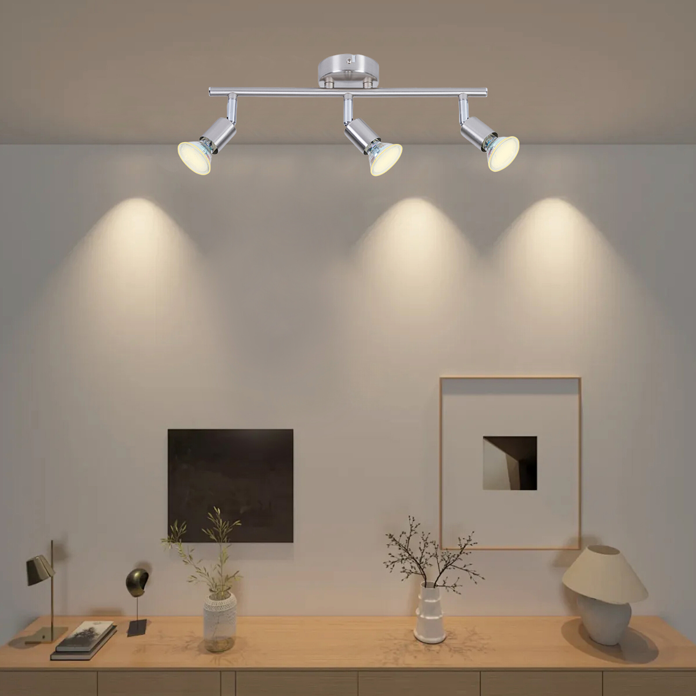 POCOline Spotbalken Boris nickel B/H/L: ca. 10x8x36 cm 3 Brennstellen