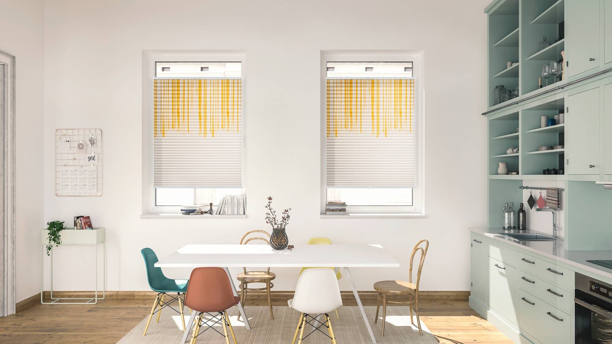 LICHTBLICK Spannplissee Flowing Honey gelb B/L: ca. 70x130 cm