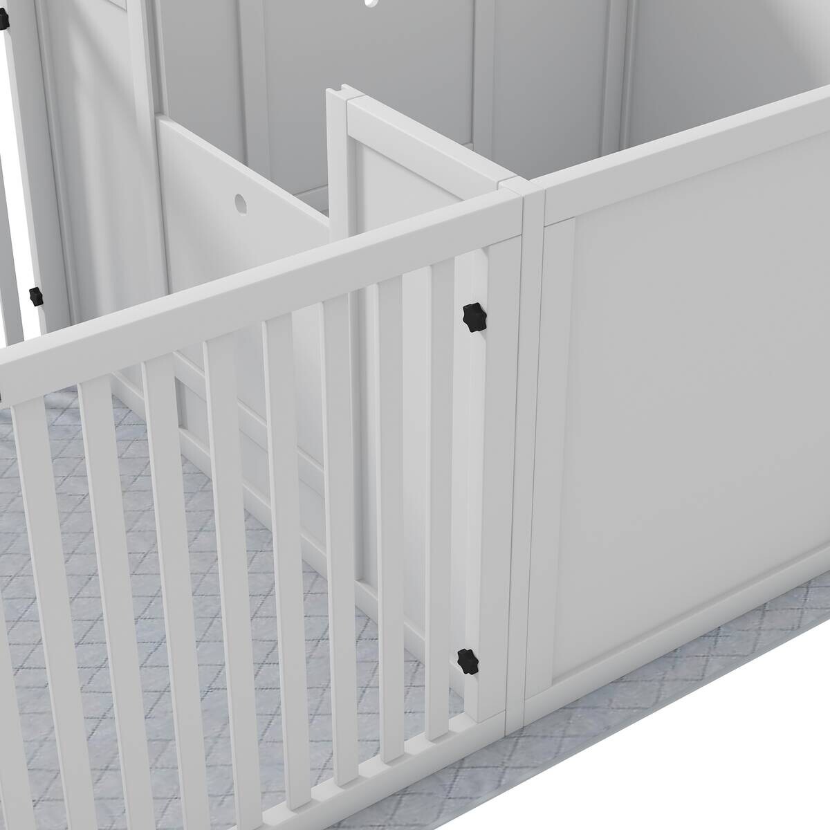 PawHut Welpen-Wurfkiste weiß MDF B/H/L: ca. 80x50x166 cm