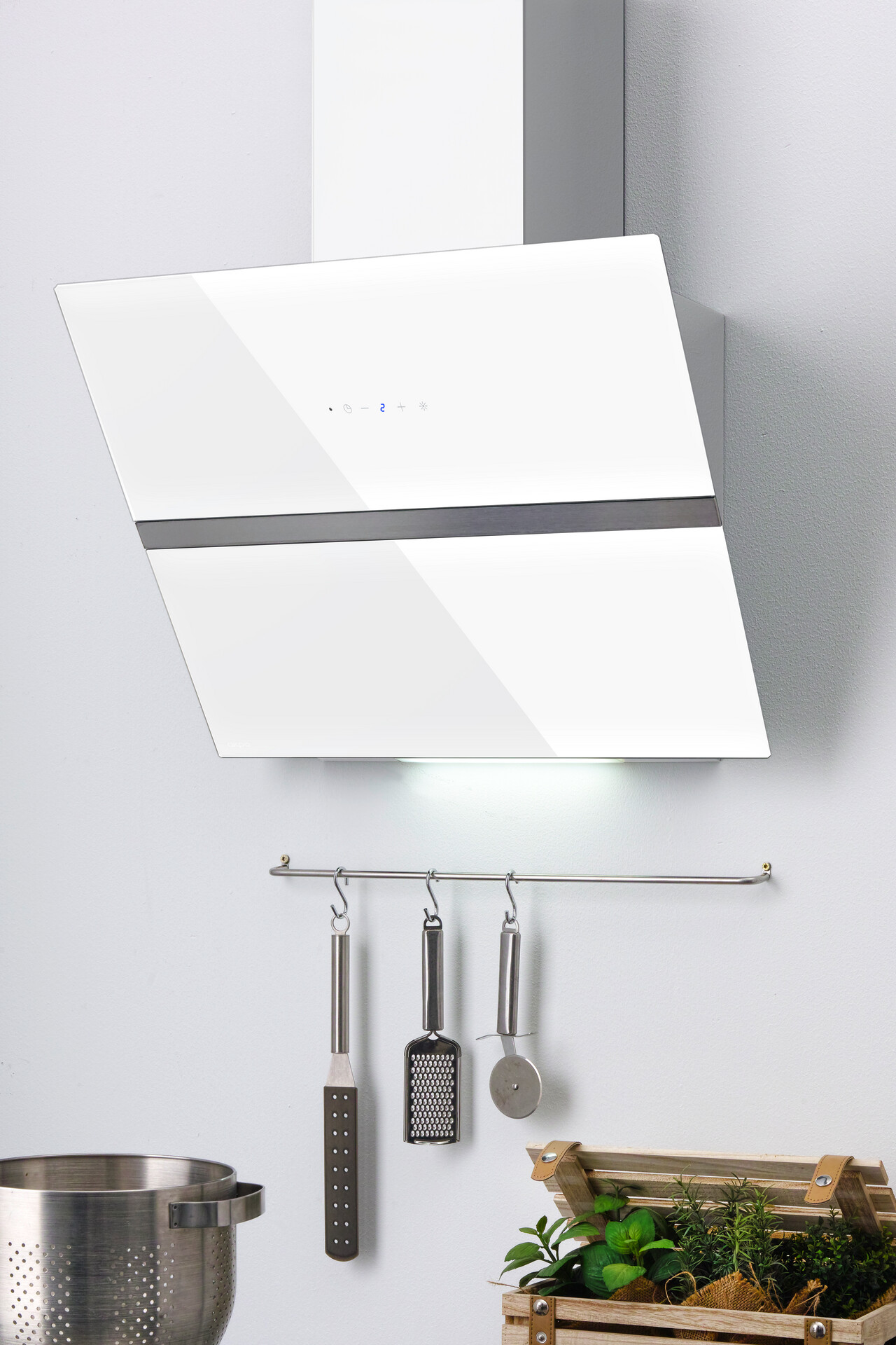 INTERPLAN Dunstabzugshaube Passat Pro White 60 weiß Glas Edelstahl B/H/T: ca. 60x42x38,5 cm