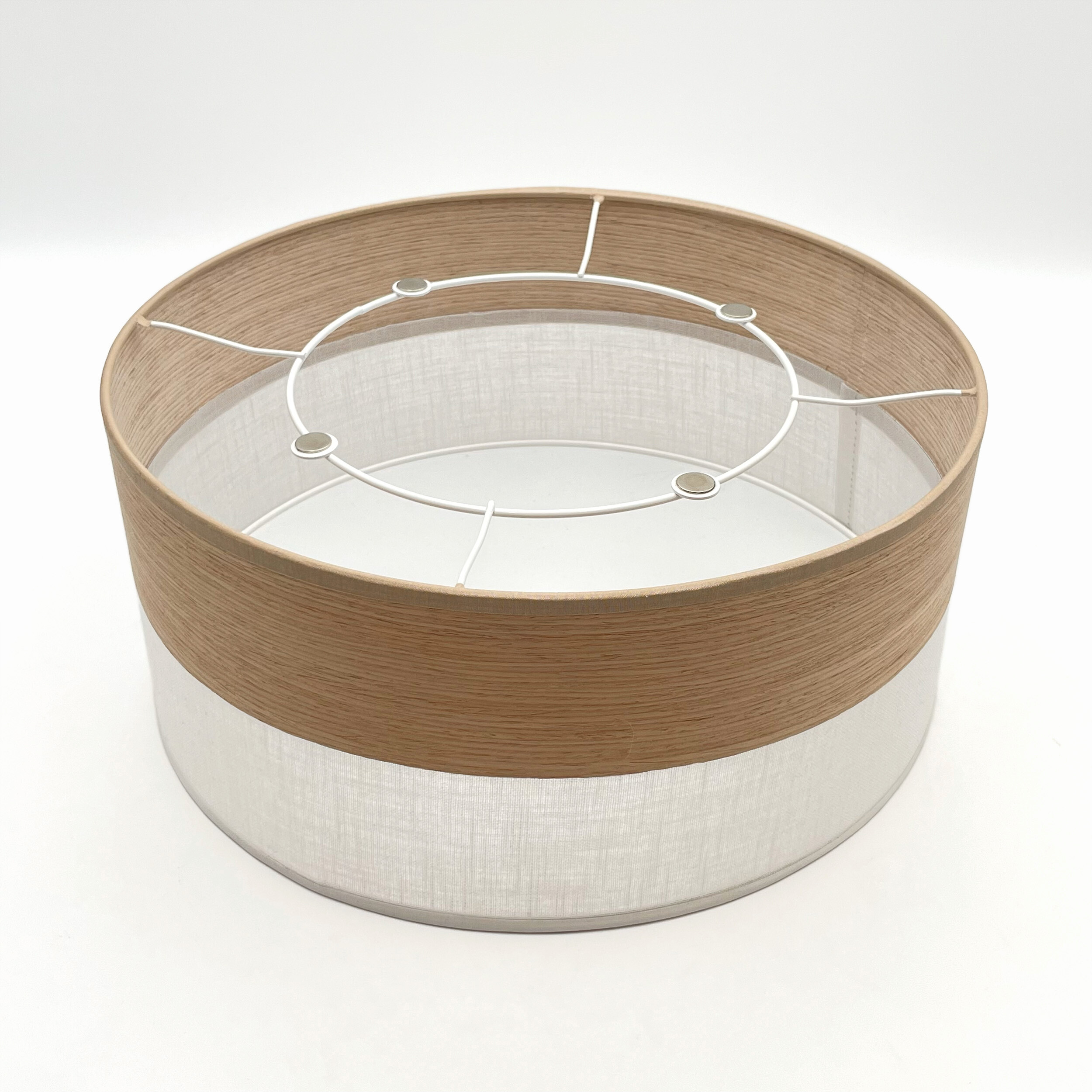 Lamkur Deckenleuchte weiß Eiche PVC Holz B/H/L: ca. 35x15x35 cm E27 1 Brennstellen