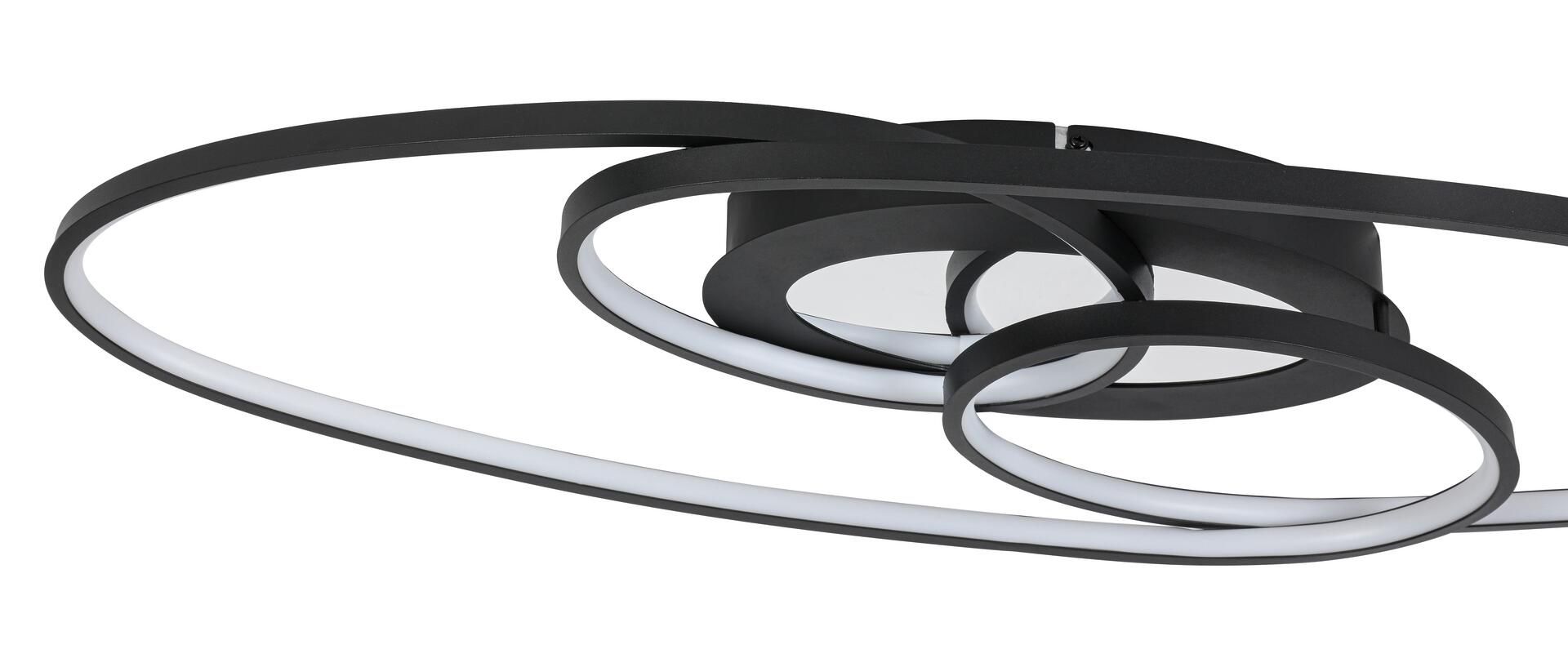 Nolo LED-Deckenleuchte Flow schwarz Metall B/H/L: ca. 30x7,5x85 cm