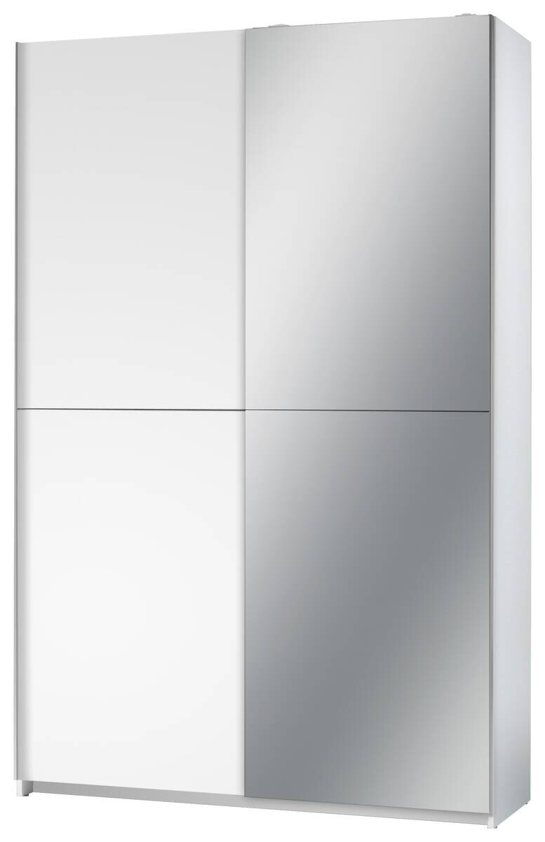 Schwebetürenschrank Fast weiß B/H/T: ca. 125x196x38 cm