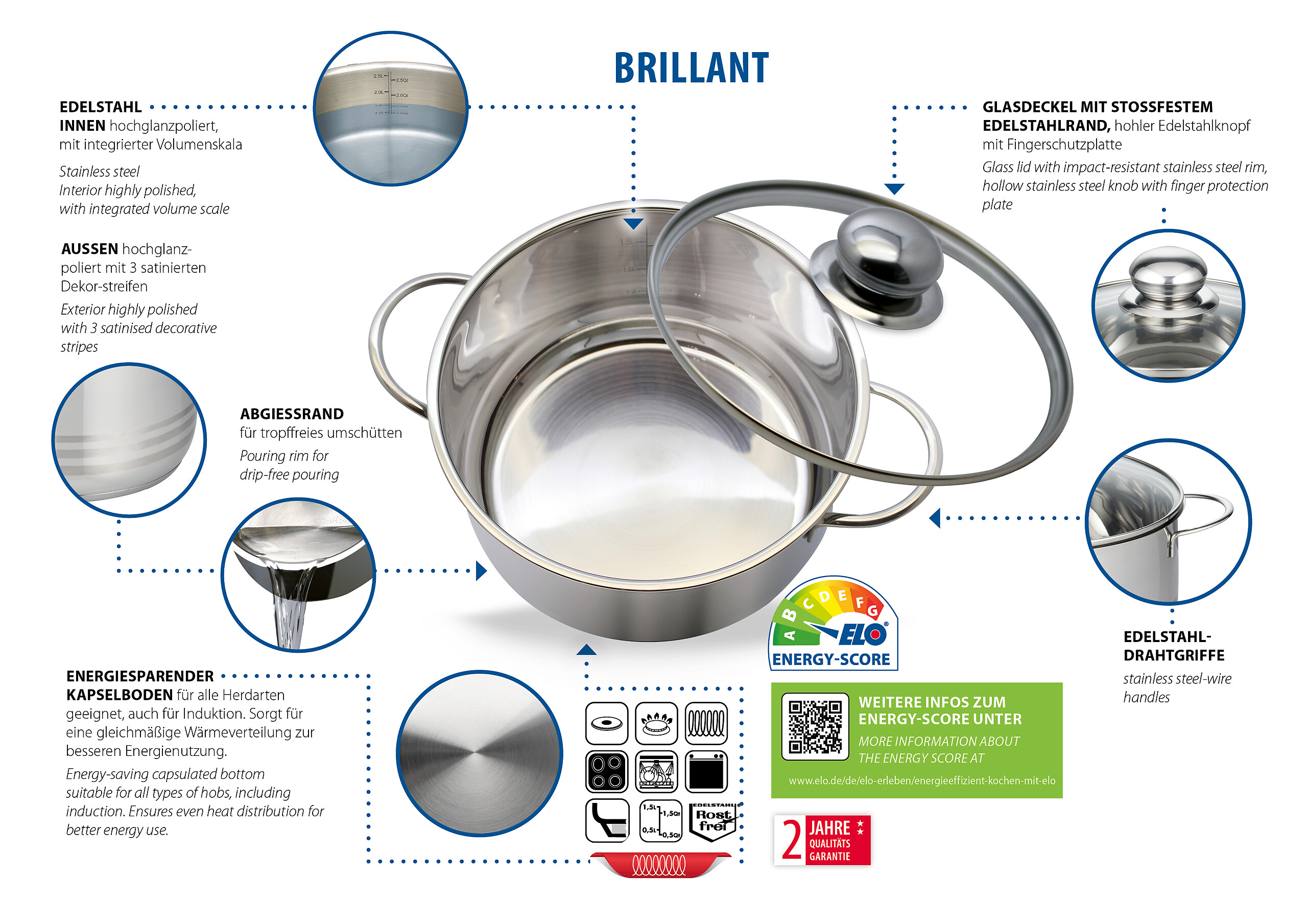 ELO Edelstahldämpfer Basic silber Edelstahl 1 tlg.