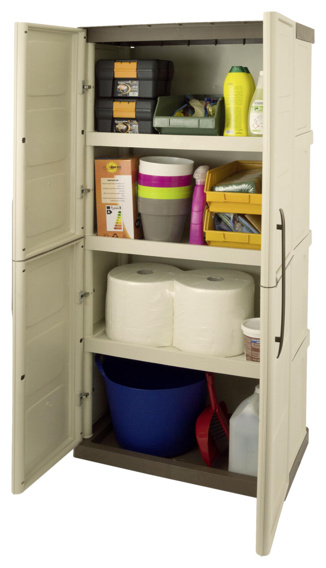 ArtPlast Kunststoffschrank Steel hoch beige Kunststoff B/H/T: ca. 70x165x39,5 cm