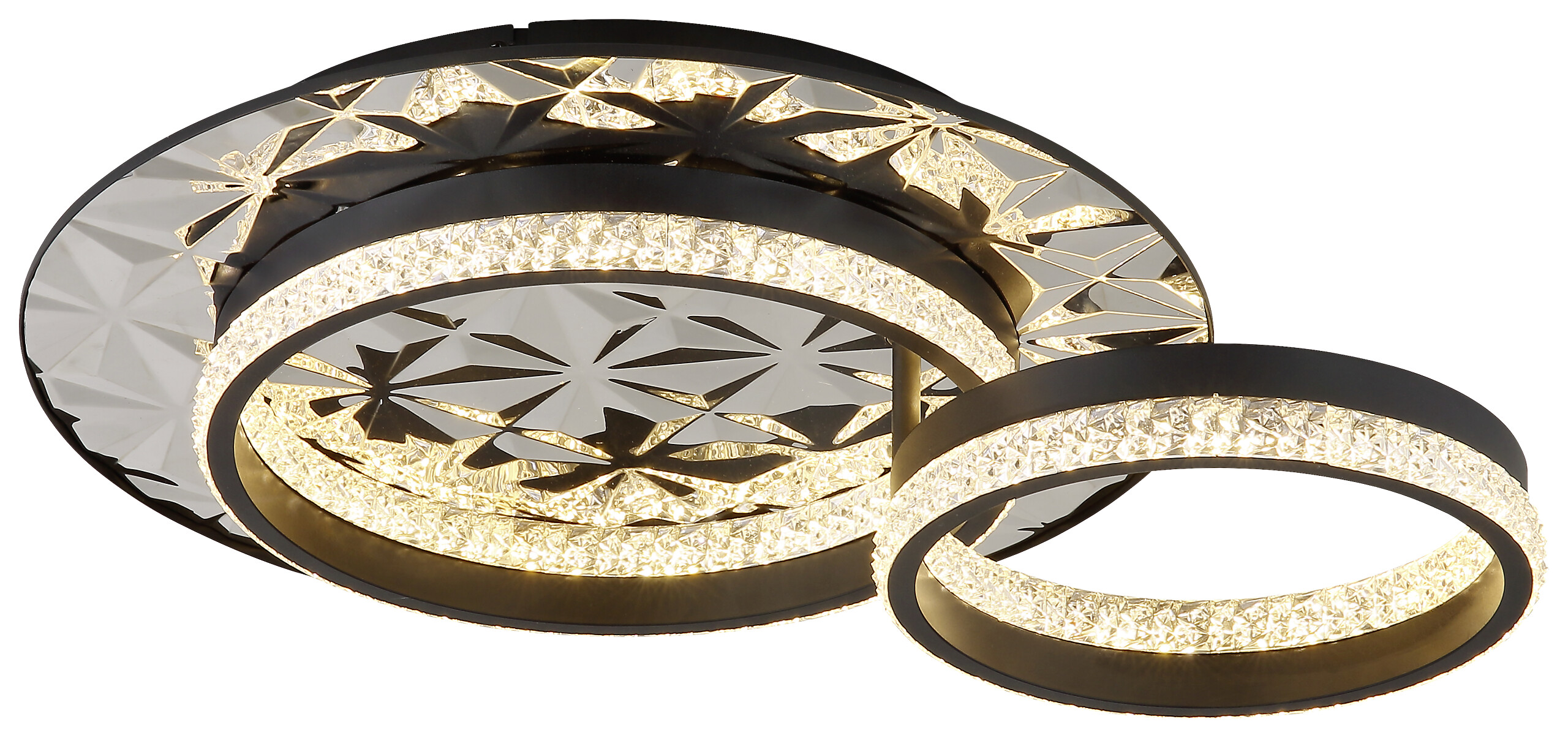 POCOline LED-Deckenleuchte Biagio schwarz Chrom Metall Acryl B/H/L: ca. 40x14x50 cm