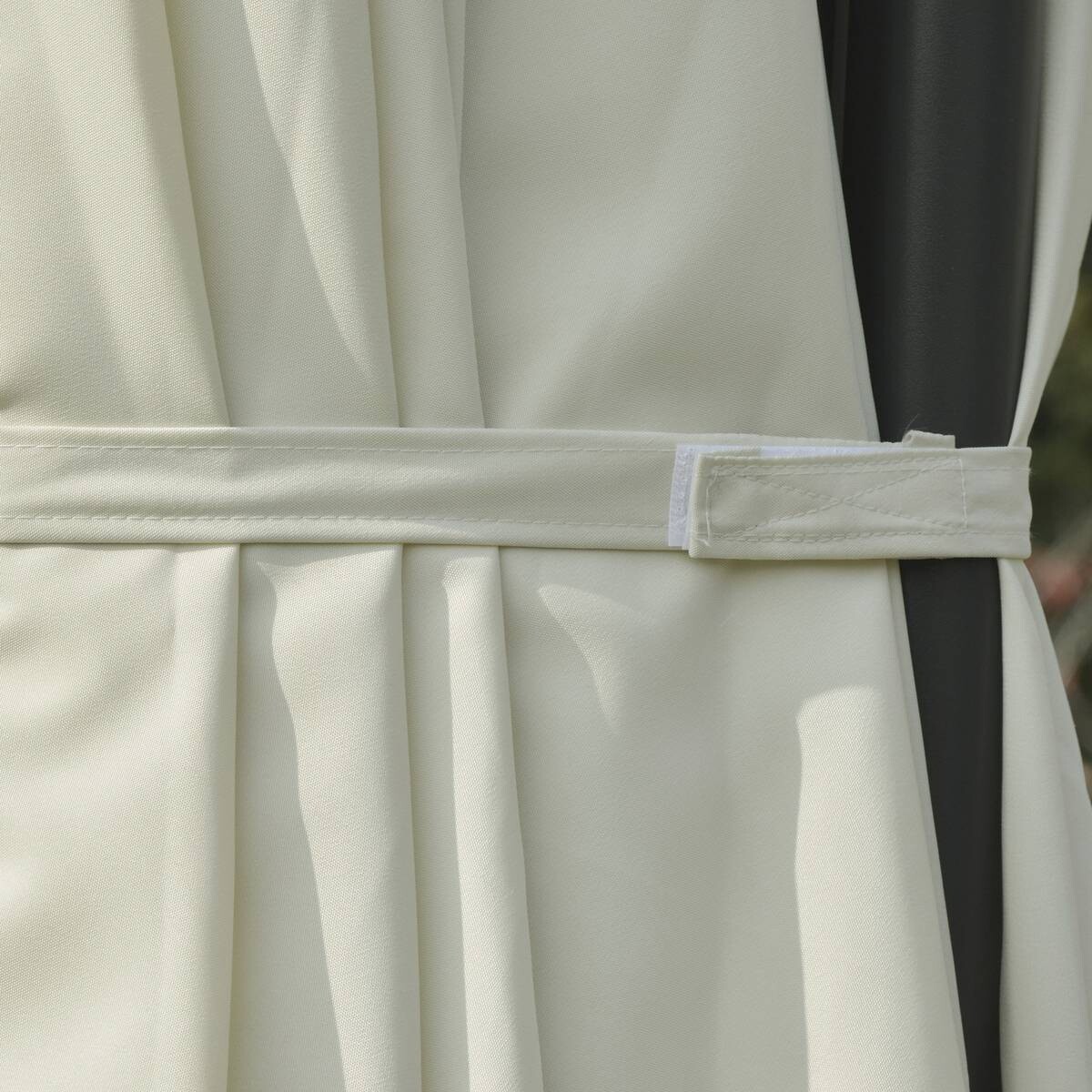 Outsunny Doppelschirm mit Kurbel cremeweiß Metall B/H/L: ca. 440x250x270 cm