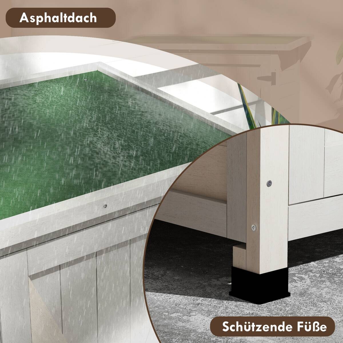 Outsunny Geräteschuppen hellgrau Holz B/H/L: ca. 55x117x110 cm