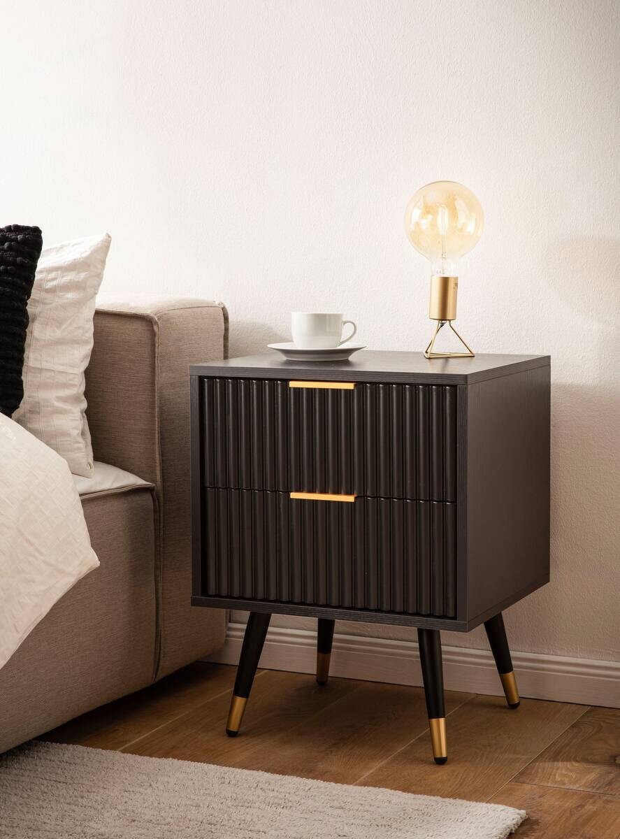 Nachtkonsole schwarz B/H/T: ca. 43,5x56x39 cm