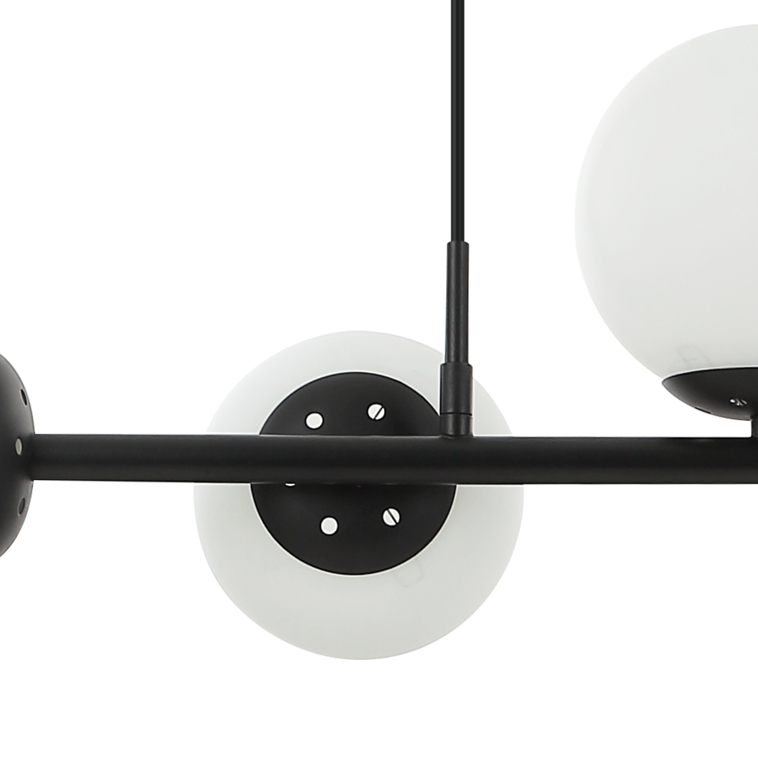 Lamkur Pendelleuchte Maddie schwarz Glas Stahl B/H/L: ca. 120x23x93 cm E14 5 Brennstellen