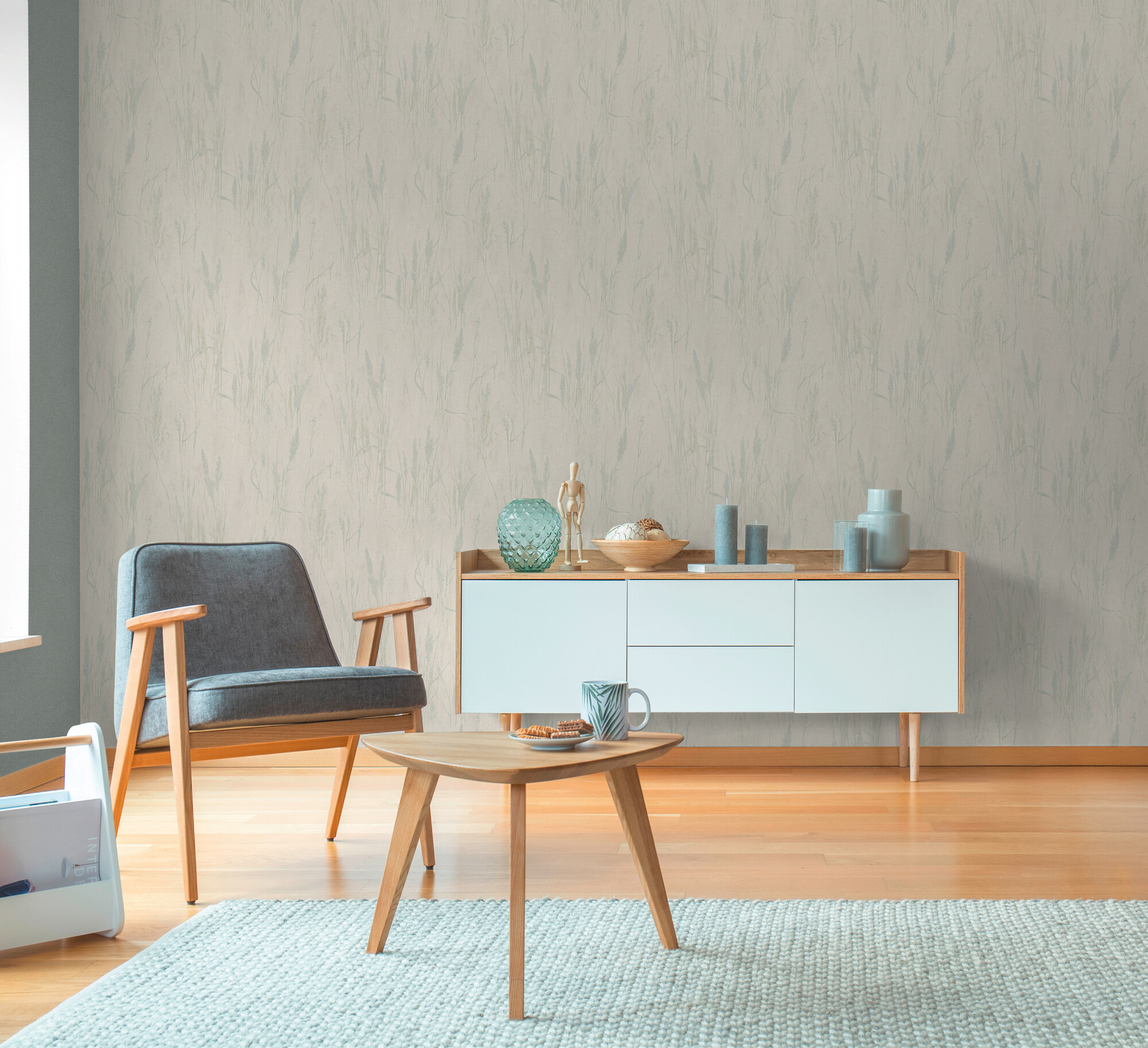 A.S.Creation Vliestapete blau creme grün B/H/D: ca. 53x1005x8,5 cm