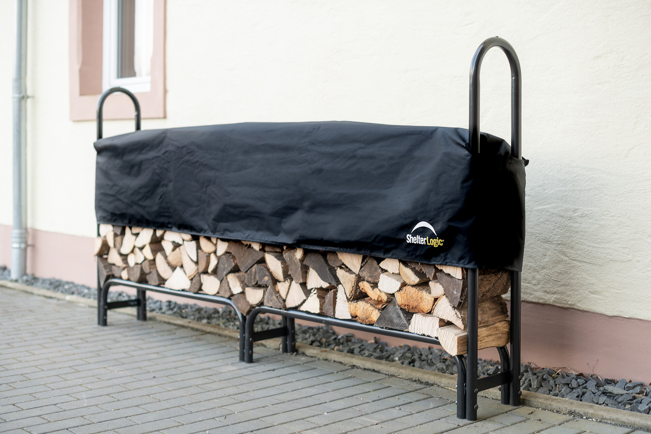 ShelterLogic Kaminholzregal schwarz B/H/L: ca. 244x118x25 cm