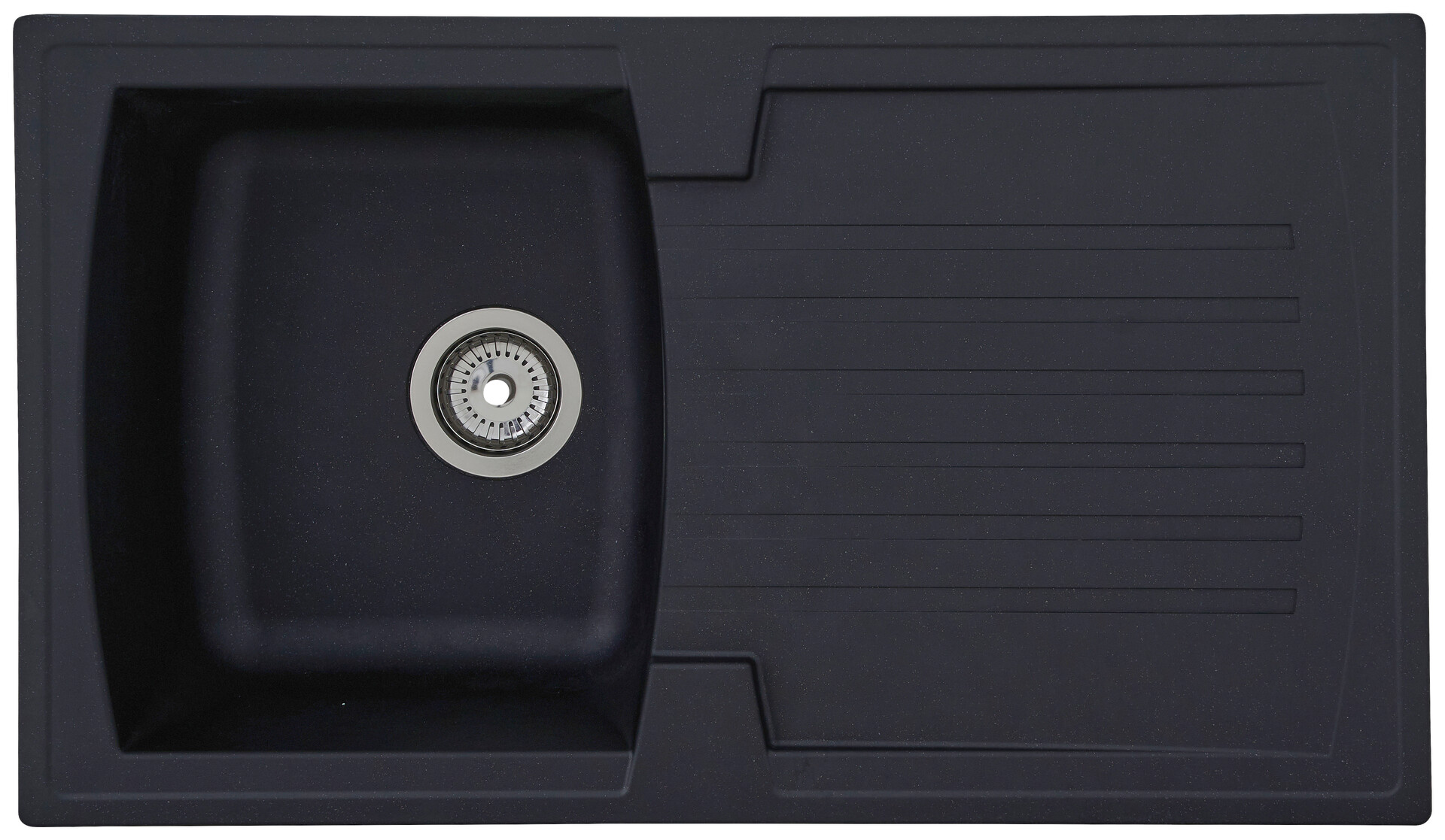 Respekta Einbauspüle Boston 86 x 50 S schwarz Mineralite B/H/T: ca. 86x20x50 cm