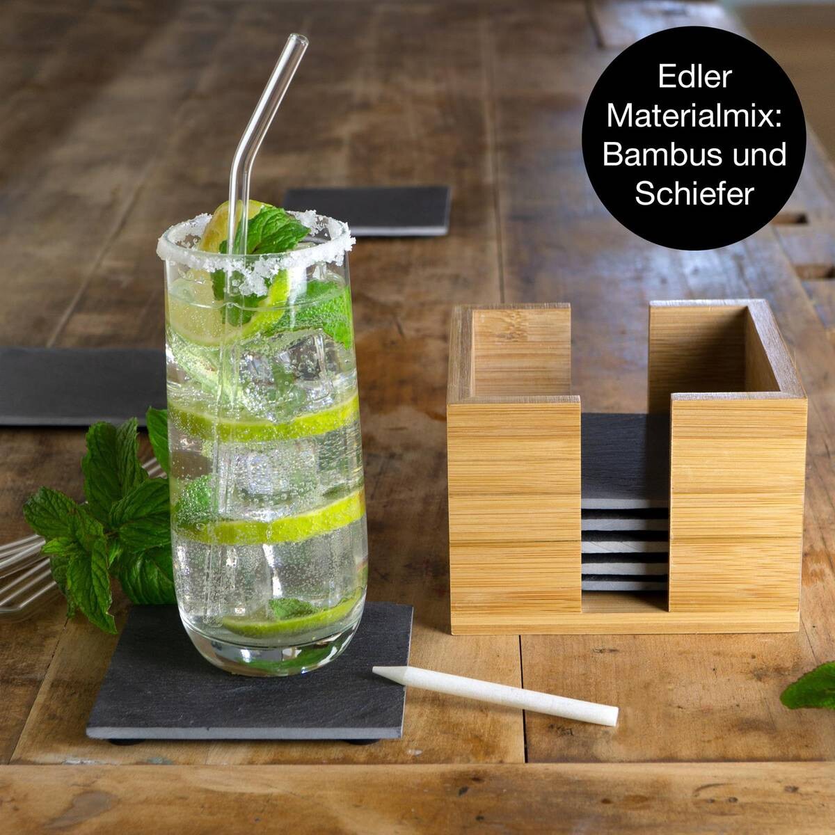 Moritz & Moritz Untersetzerset multicolor Schiefer