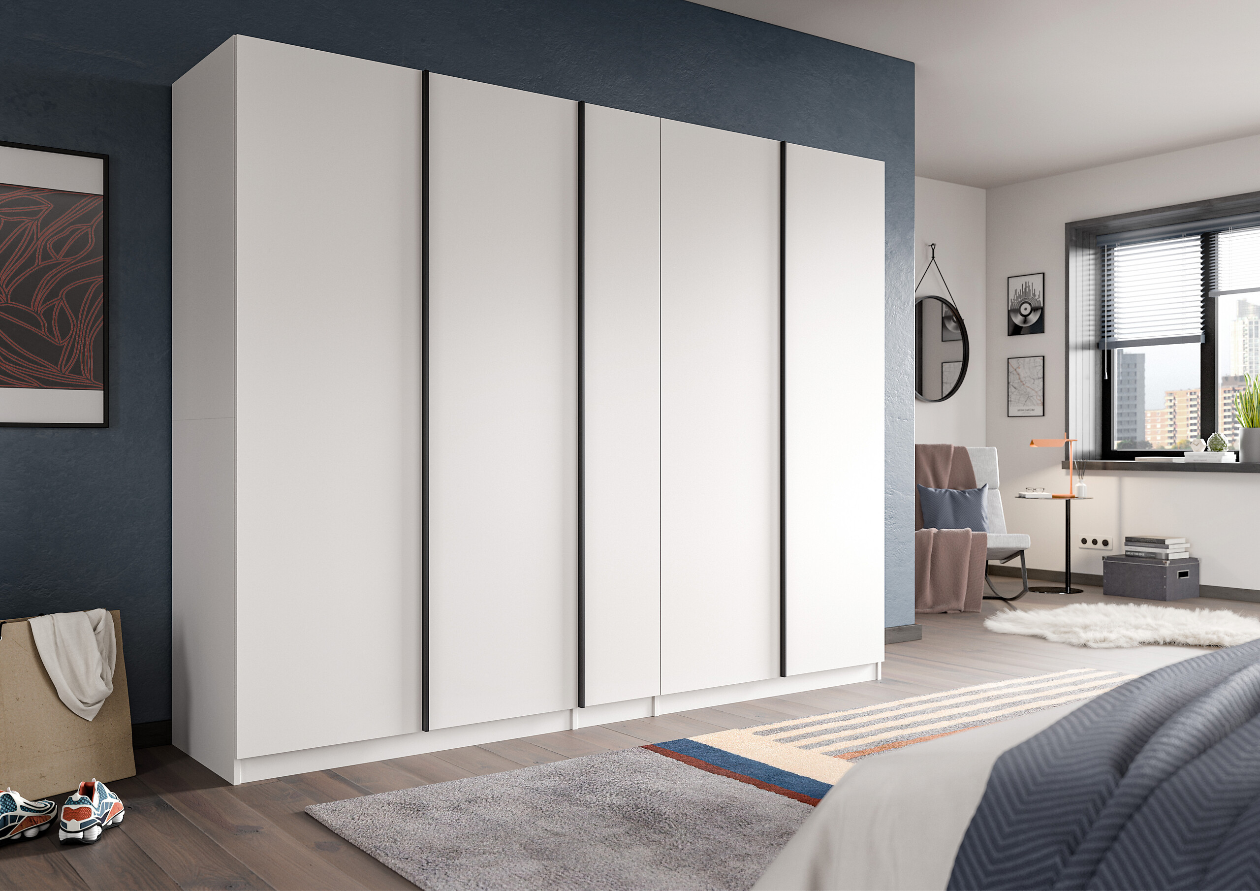 Kleiderschrank OAKLAND weiß B/H/T: ca. 230x183x53 cm