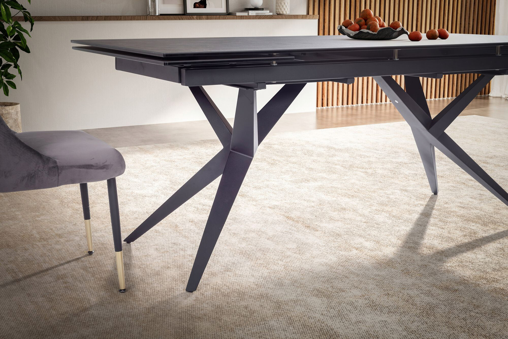 Esstisch schwarz Marmor Optik B/H/T: ca. 180x76x95 cm