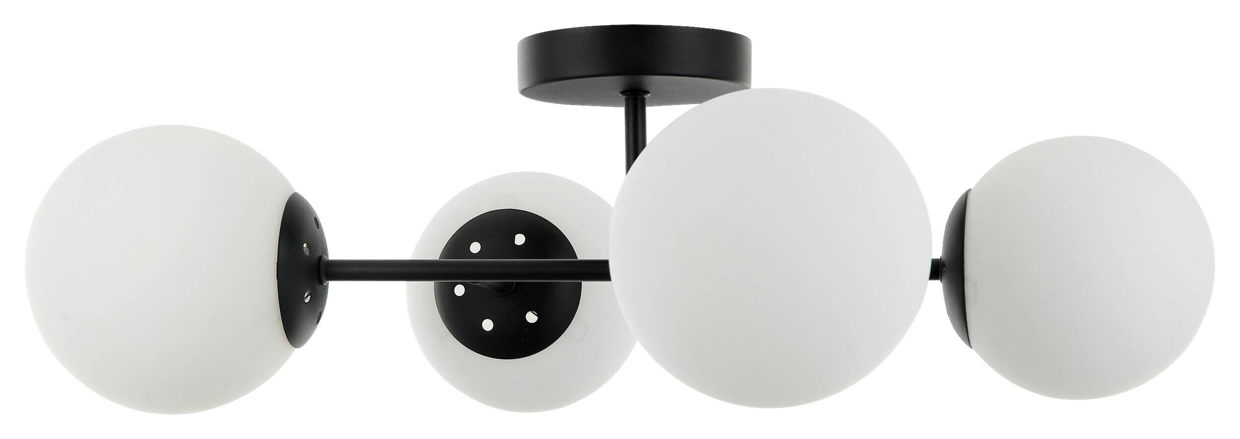 Lamkur Deckenleuchte Maddie schwarz Glas Stahl B/H/L: ca. 19x44x61 cm E14 4 Brennstellen