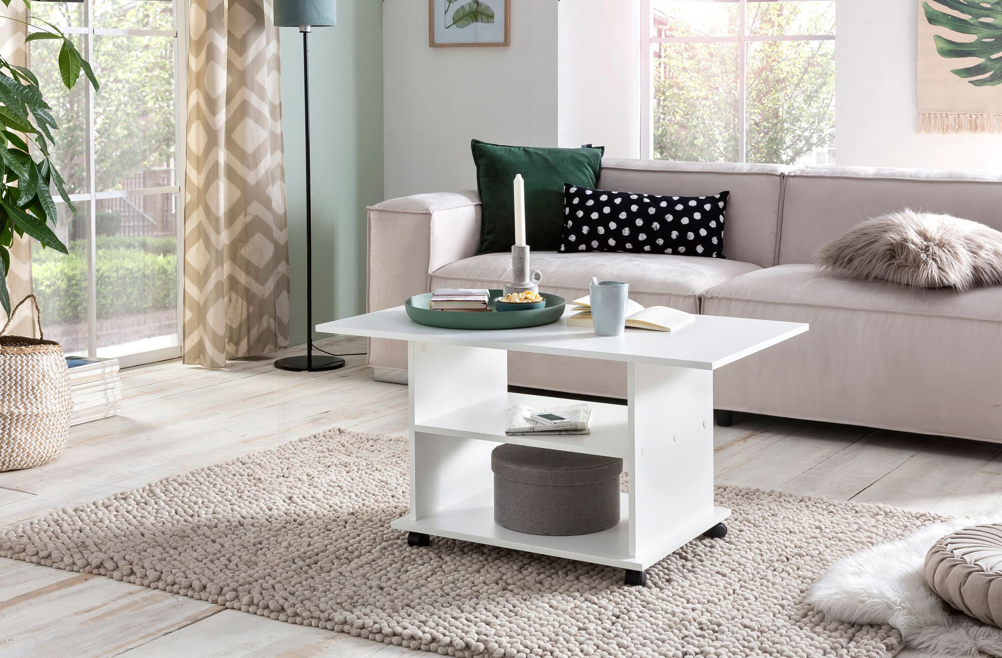 Wohnling Couchtisch weiß B/H/T: ca. 95x51x54 cm