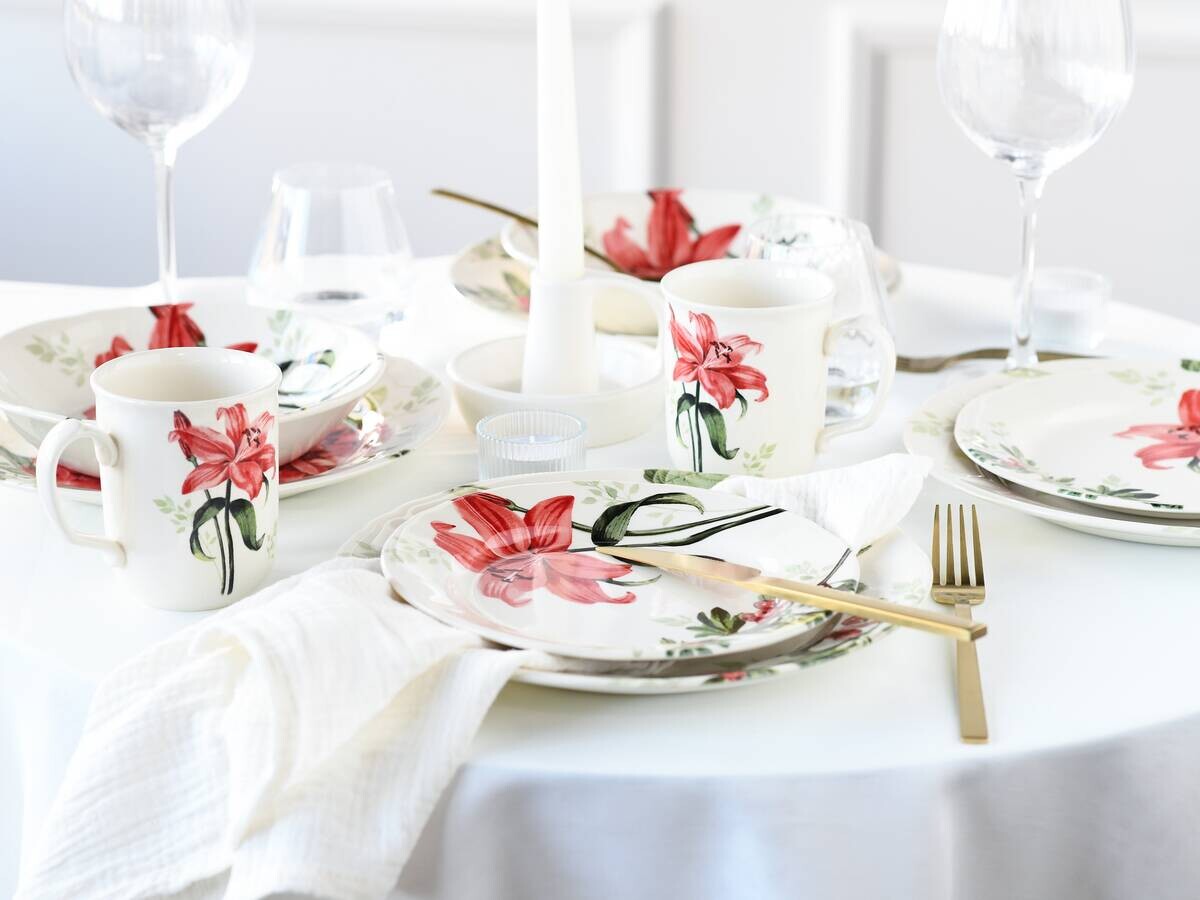 CreaTable Kombiservice ROSEMARY bunt Steingut 16 tlg.