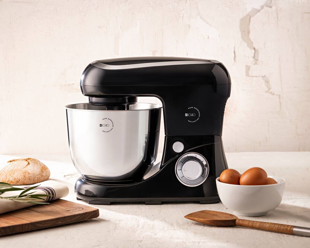 BERGNER Küchenmaschine BG-50043-BK schwarz Kunststoff Edelstahl B/H/L: ca. 23x32x39 cm ca. 5 l