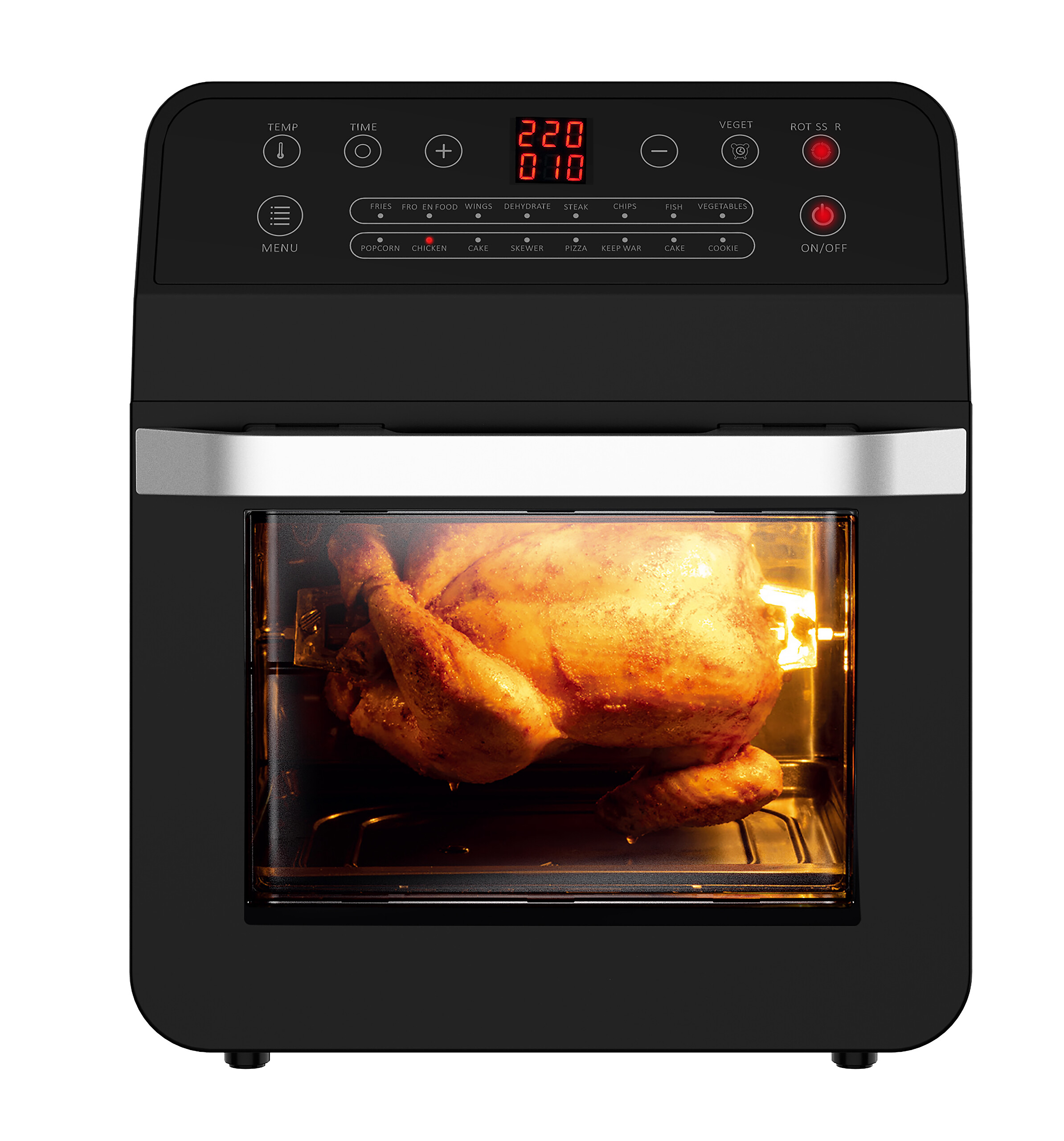 WKM Heißluftfritteuse DAF-1601.12LB schwarz Edelstahl B/H/L: ca. 36x42x40,8 cm ca. 12 l