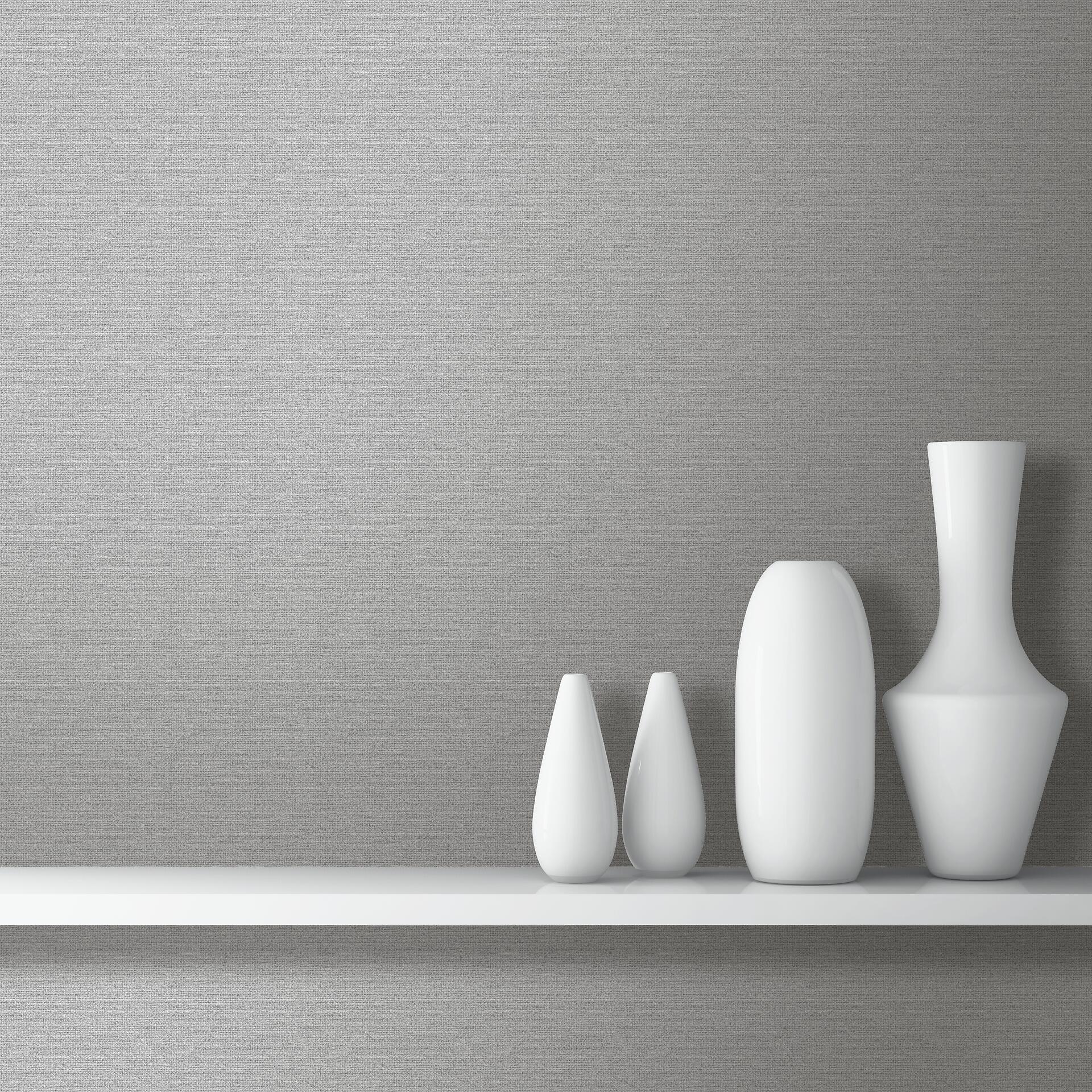 Vinyltapete Uni grau B/L: ca. 53x1005 cm