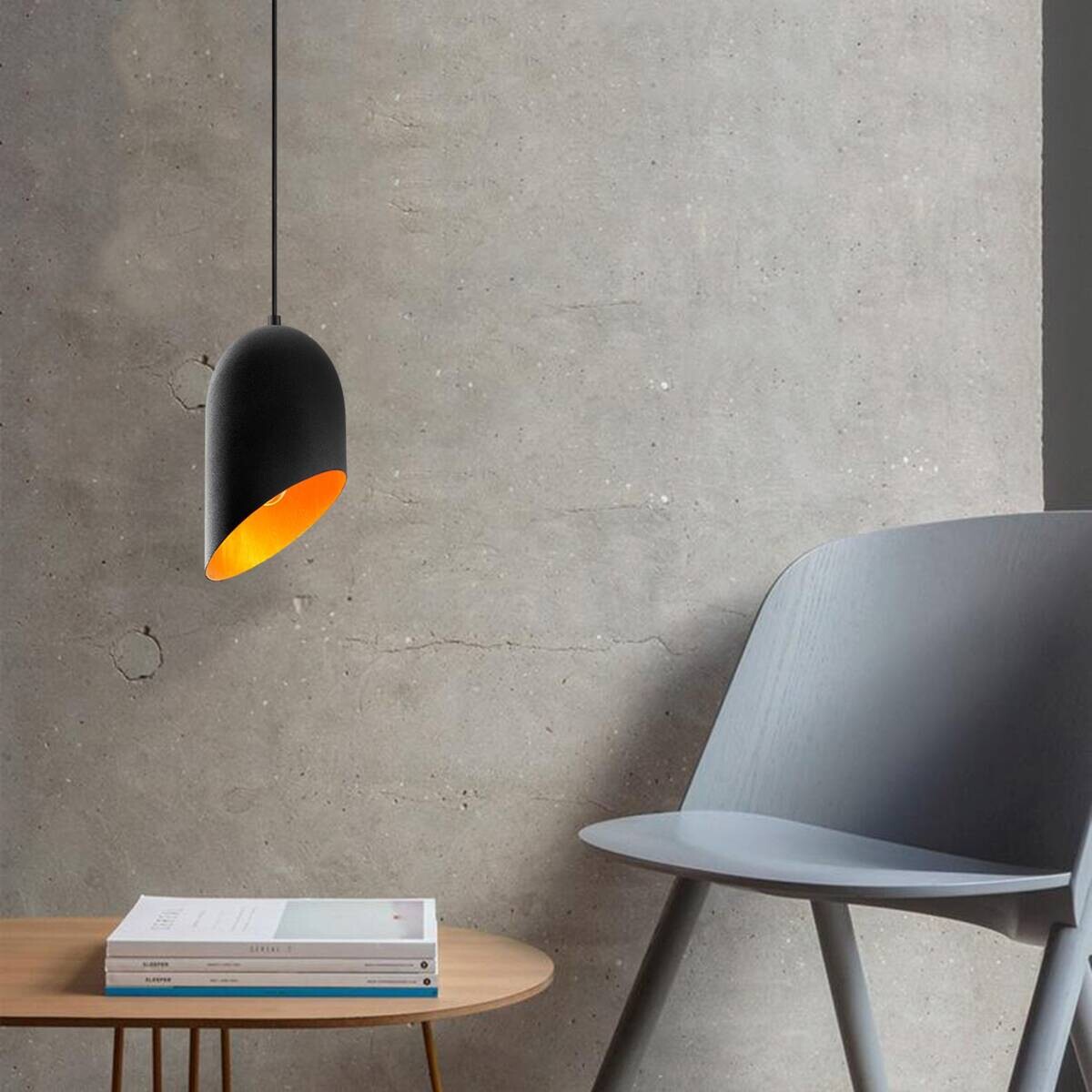 Opviq Pendelleuchte Kesik gold schwarz B/H/T/L/D: ca. 12x121x12x12x12 cm E27 1 Brennstellen