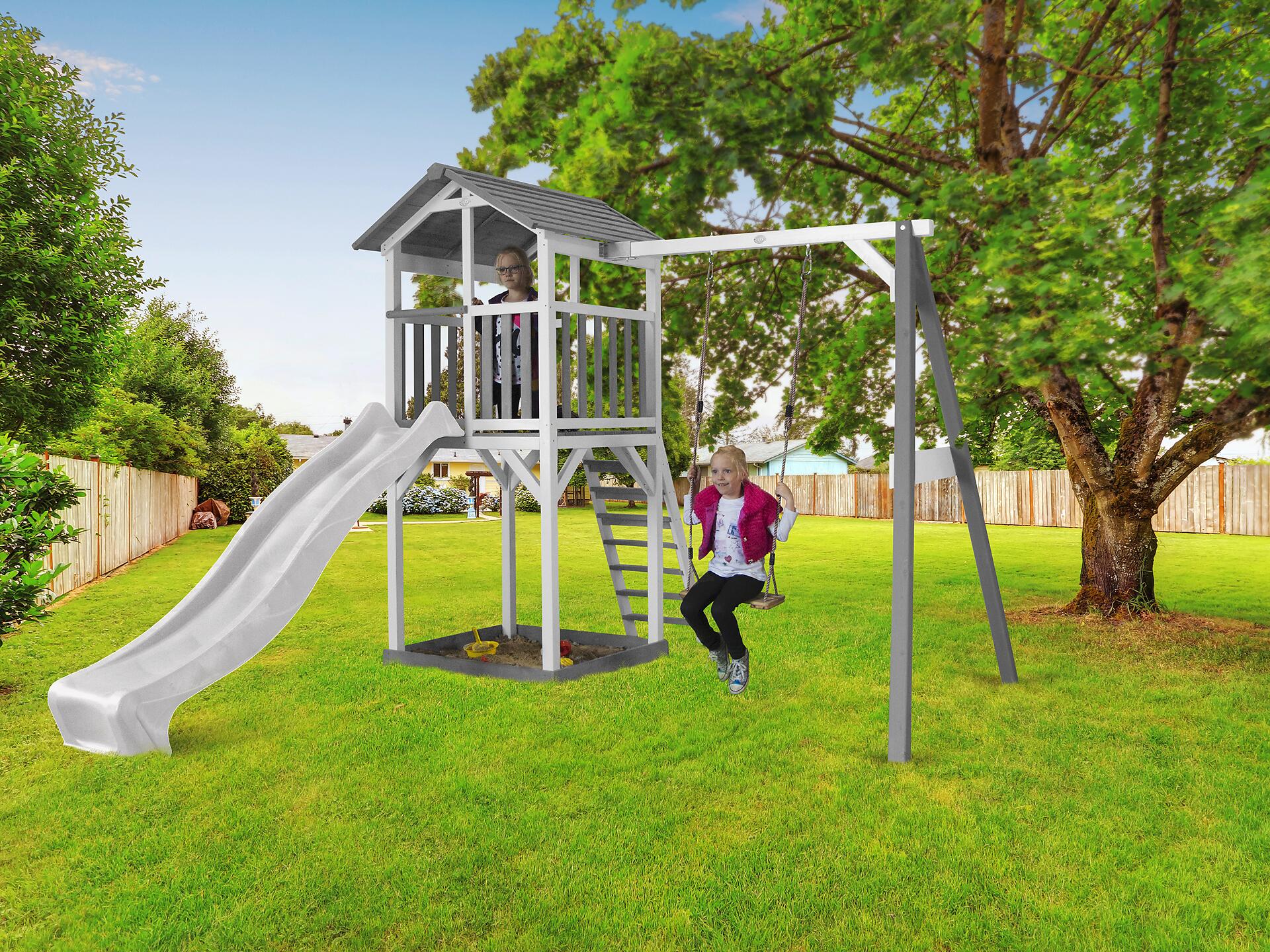 AXI Spielturm Beach Tower grau B/H/T: ca. 283,6x241,9x349 cm