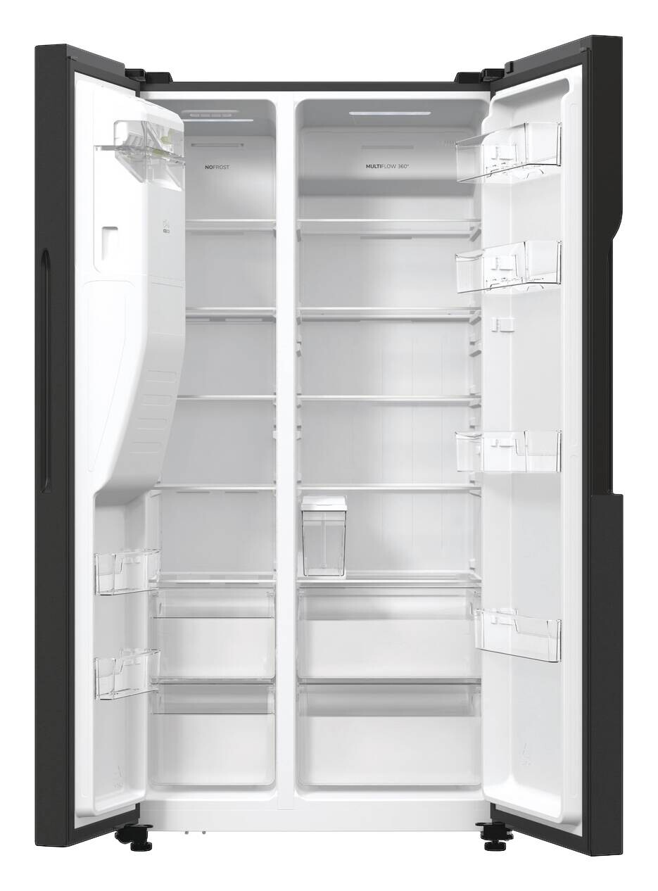 Gorenje Side-by-Side NRR9ESBXL Ice Crushed schwarz B/H/T: ca. 92x179x70 cm