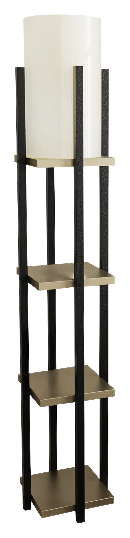 Opviq Stehleuchte gold schwarz Stoff B/H/T/L/D: ca. 25x130x25x25x25 cm E27 1 Brennstellen