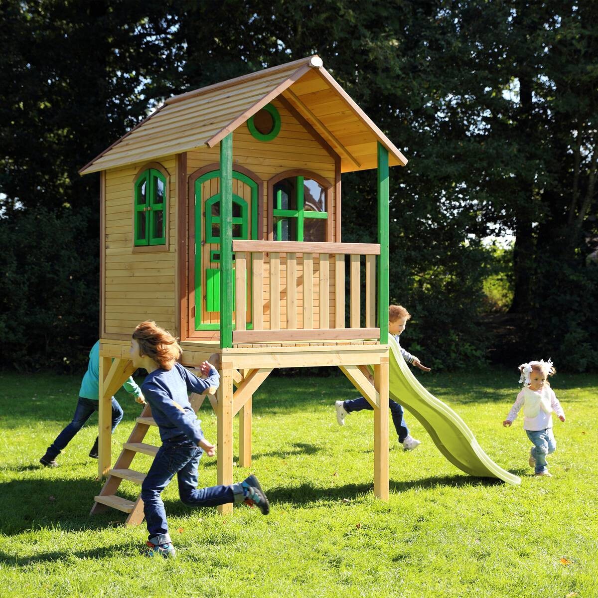 AXI Spielhaus Laura grün B/H/L: ca. 318x272x191 cm