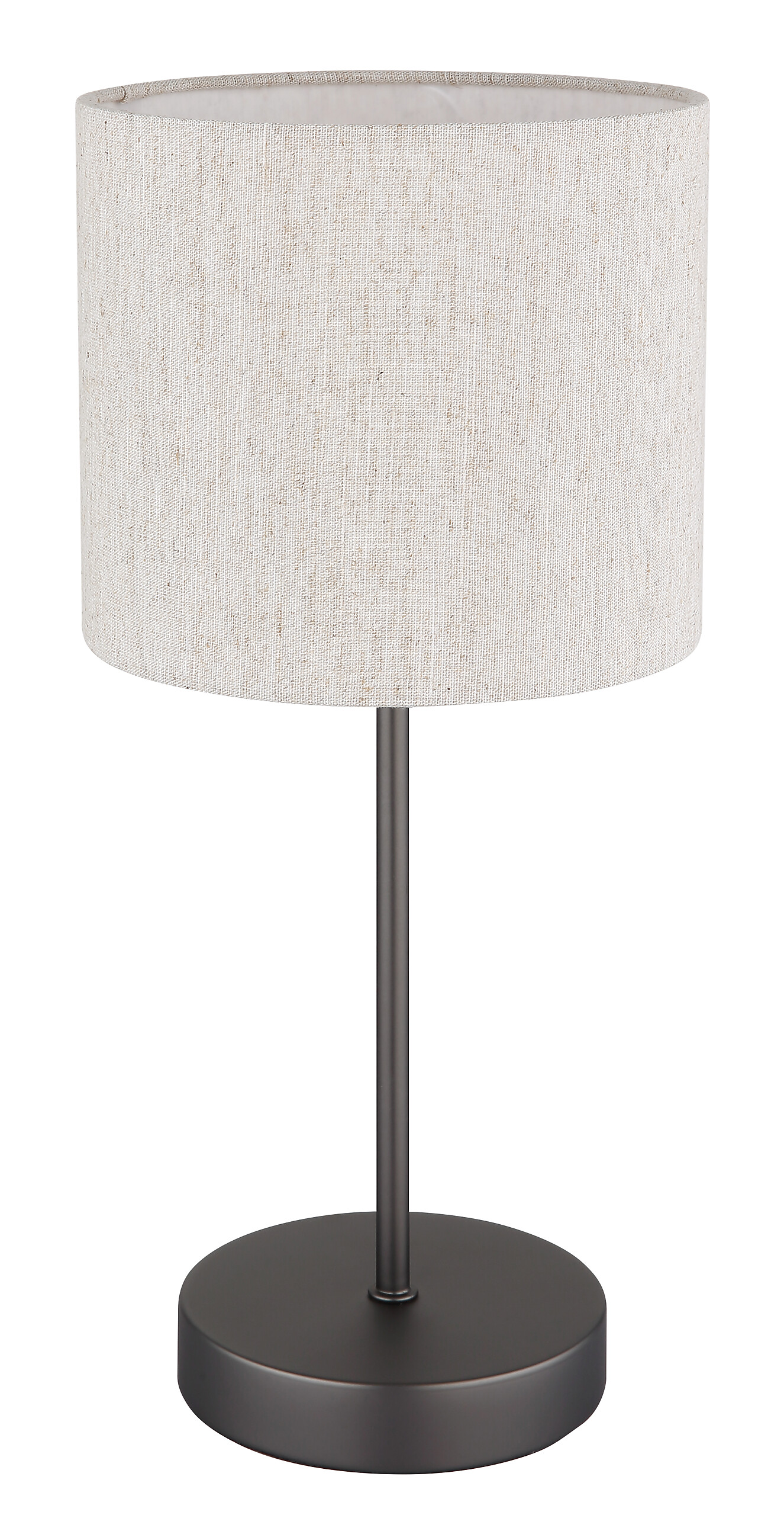 GLOBO Tischleuchte schwarz Leinen Metall H/D: ca. 37x17 cm E27 1 Brennstellen
