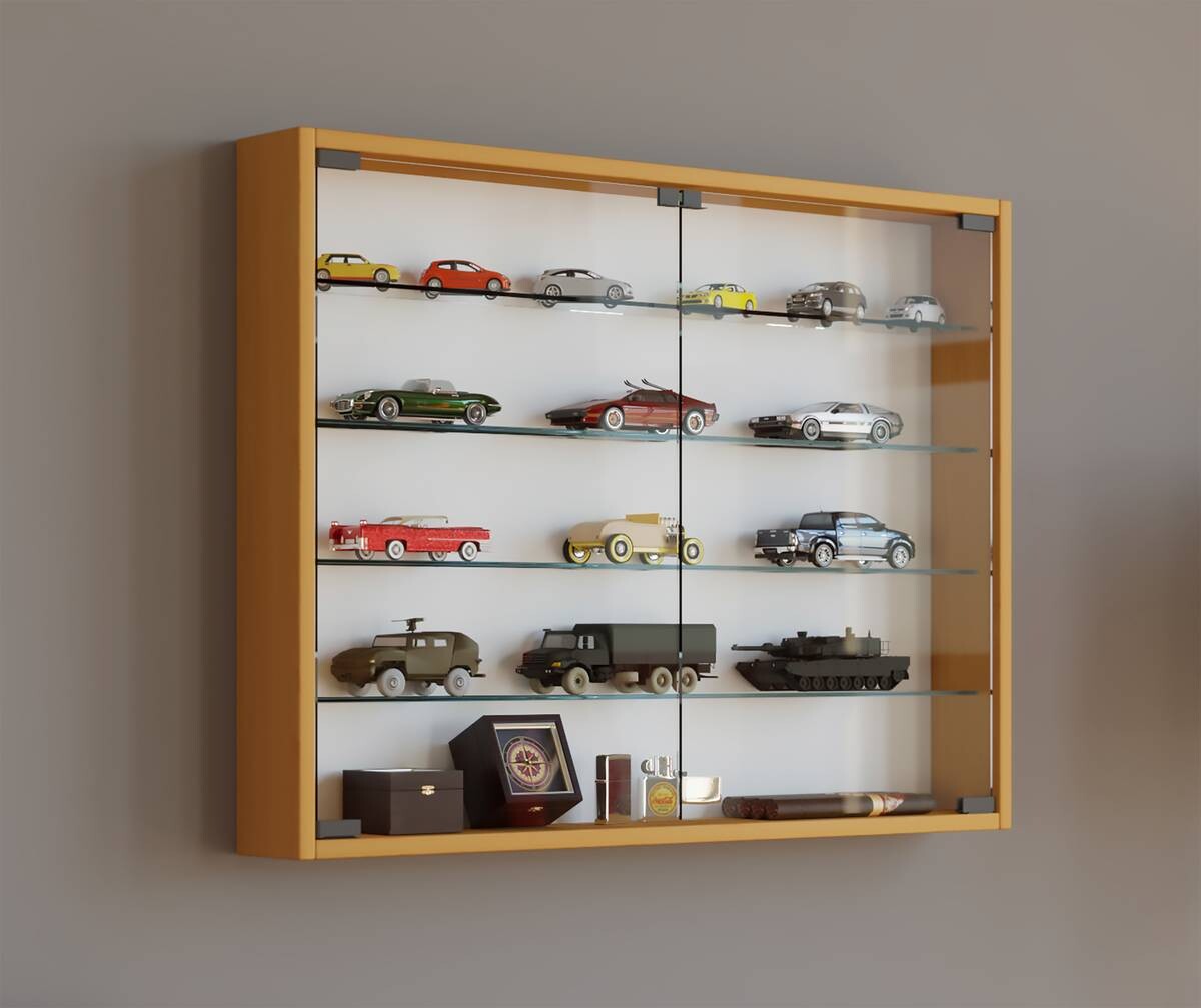 Vitrine Mandosa L buche Nachbildung Holzwerkstoff Glas B/H/T: ca. 80x60x10 cm