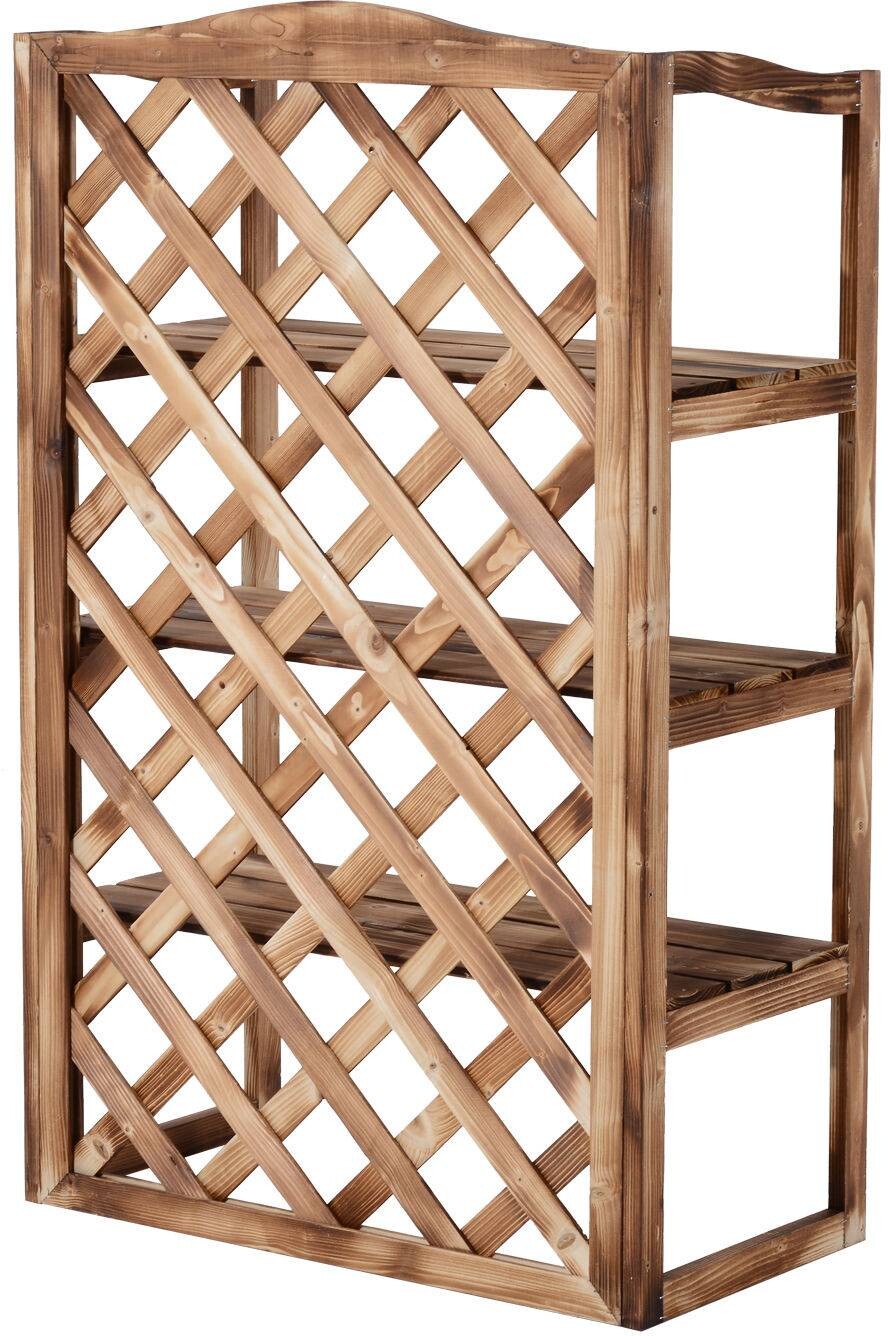 Outsunny Pflanzentreppe natur Holz B/H/L: ca. 38x120x75 cm