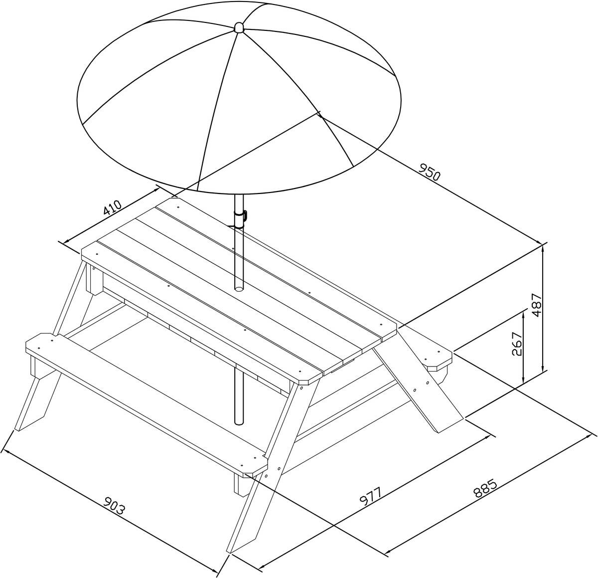 AXI Sand & Wassertisch Nick anthrazit B/H/L: ca. 98x49x95 cm