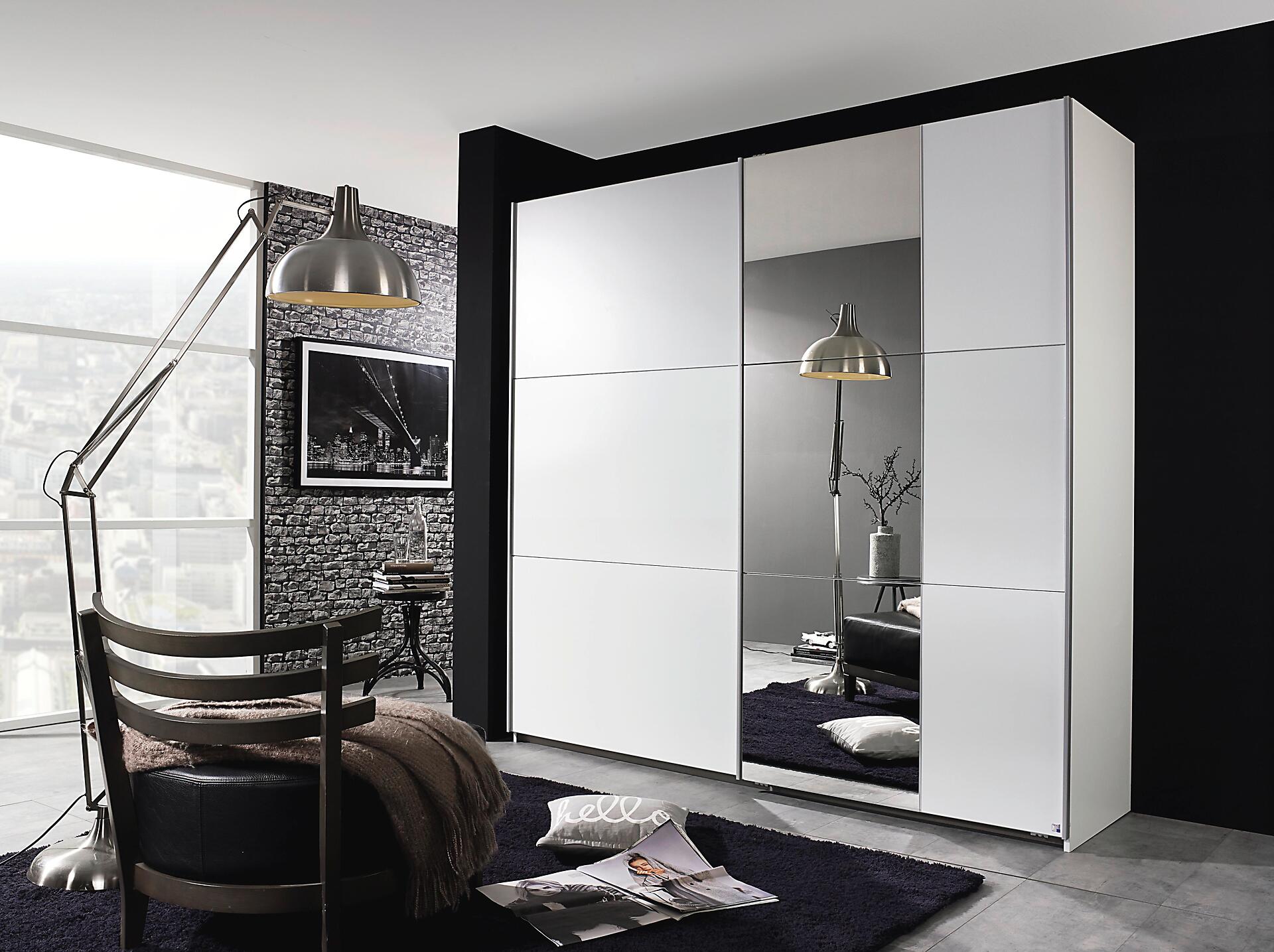 Schwebetürenschrank Kronach Alpinweiß B/H/T: ca. 218x210x59 cm