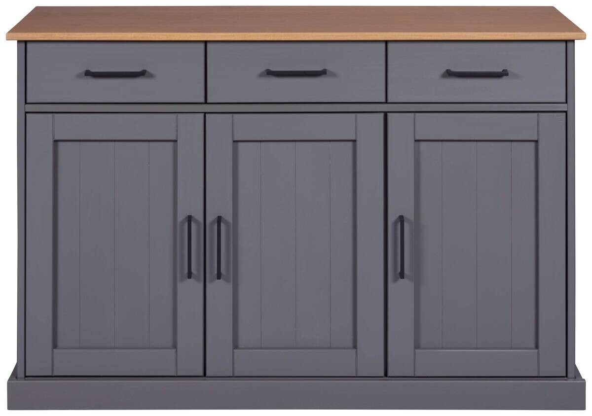 Kommode Forenzo grau lackiert B/H/L: ca. 45x86x131 cm