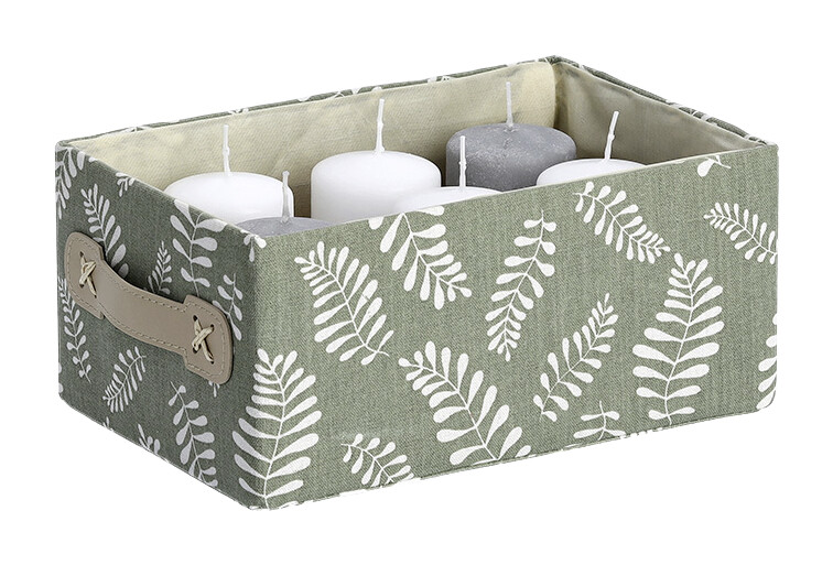 Zeller Aufbewahrungsbox Leaves grün Baumwolle