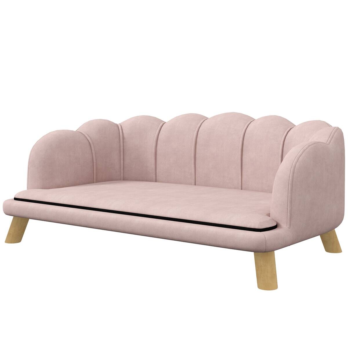 PawHut Hundesofa rosa Schaumstoff B/H/L: ca. 60,5x35,5x98,5 cm