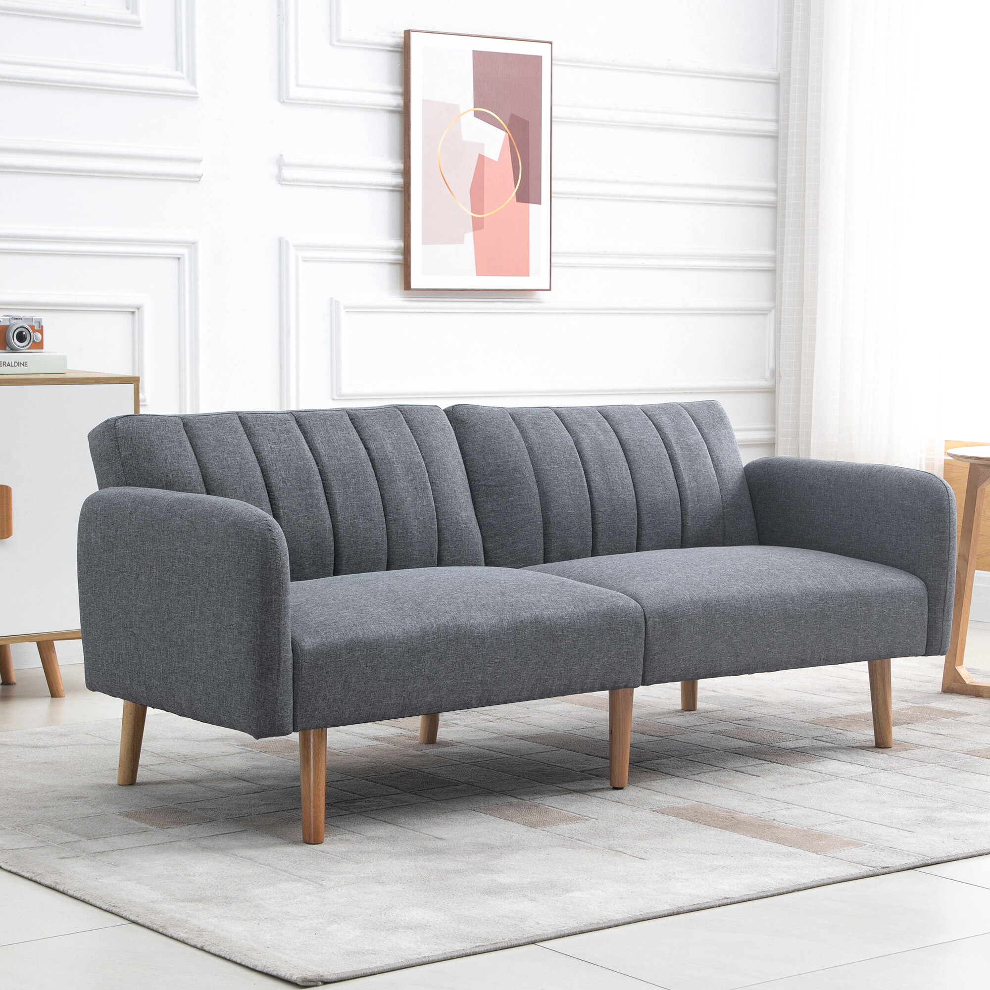 HOMCOM Schlafsofa 839-214GY grau B/H/T: ca. 173x73x75 cm HOMCOM Schlafsofa 839-214GY grau B/H/T: ca. 173x73x75 cm