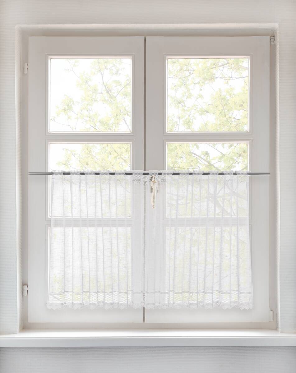 POCOline Scheibengardine Penzing weiß B/L: ca. 200x60 cm