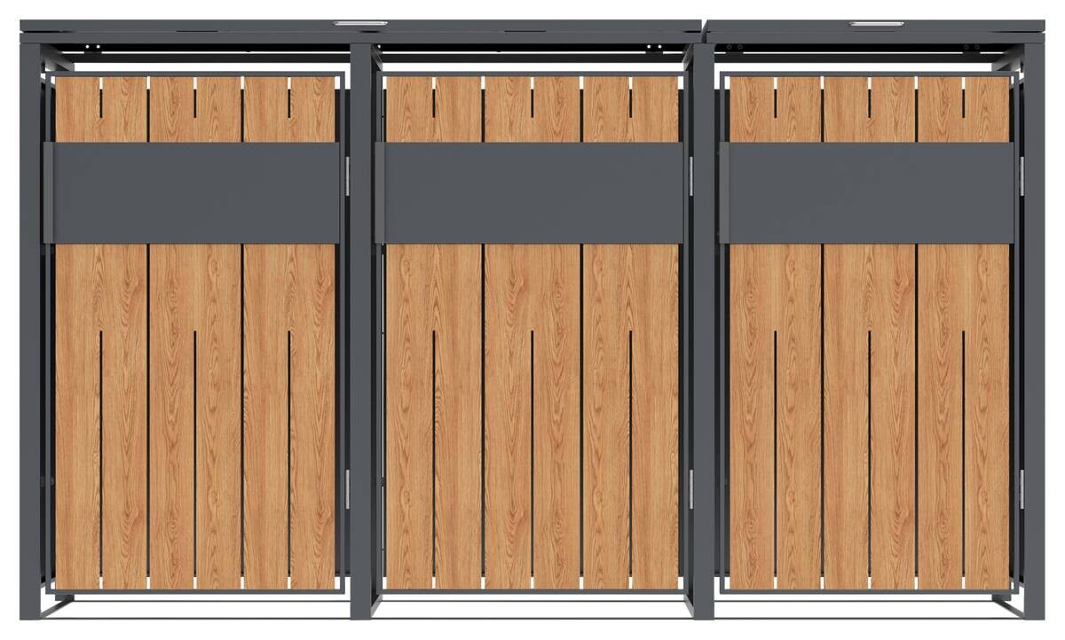 Westmann Mülltonnenbox Varius Holzoptik B/H/L: ca. 198x116x80 cm