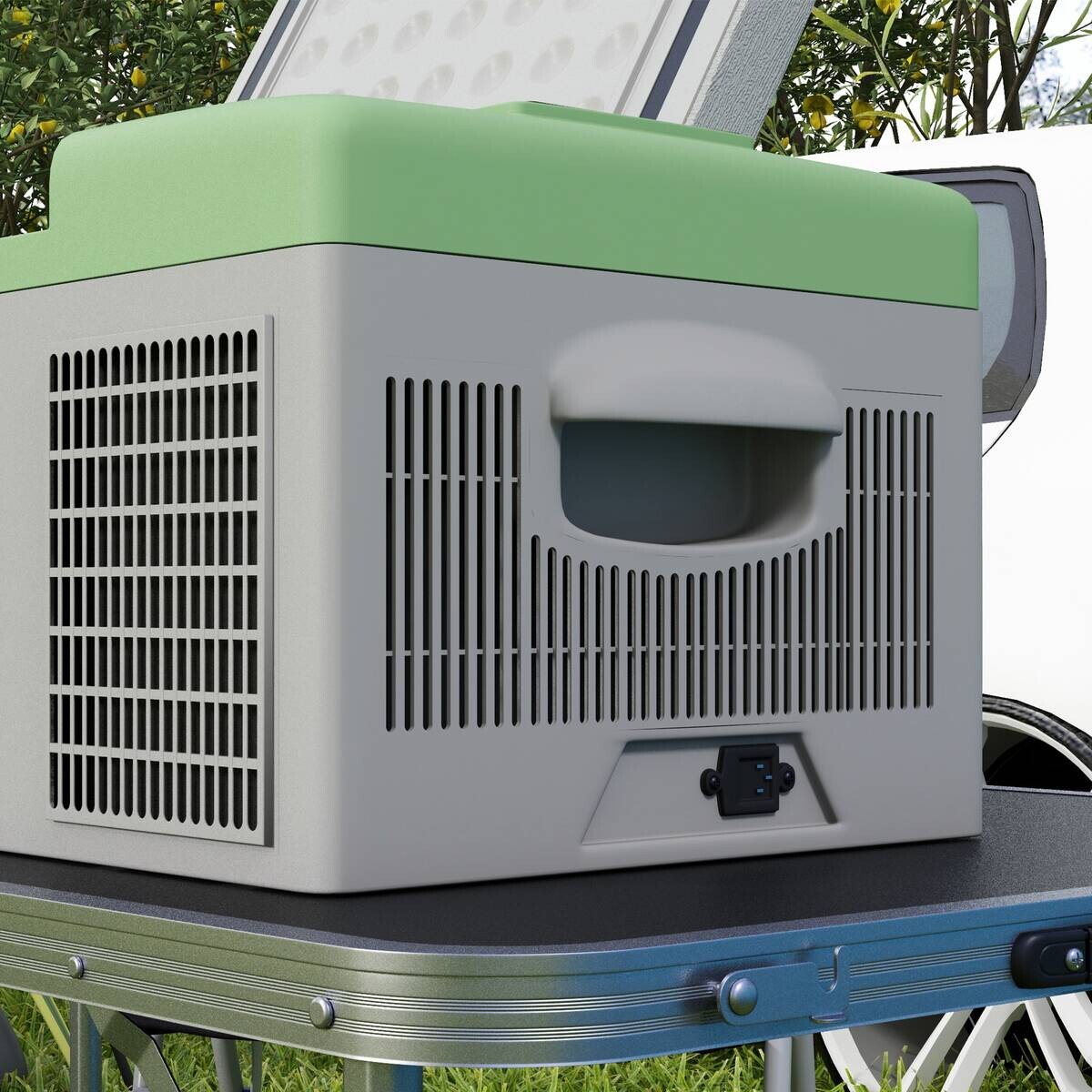 Outsunny Kompressor Kühlbox grau Kunststoff B/H/L: ca. 32x26x60 cm