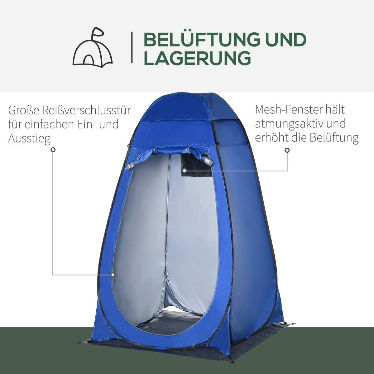 Outsunny Camping-Zubehör blau Polyester B/H/L: ca. 124x126x198 cm