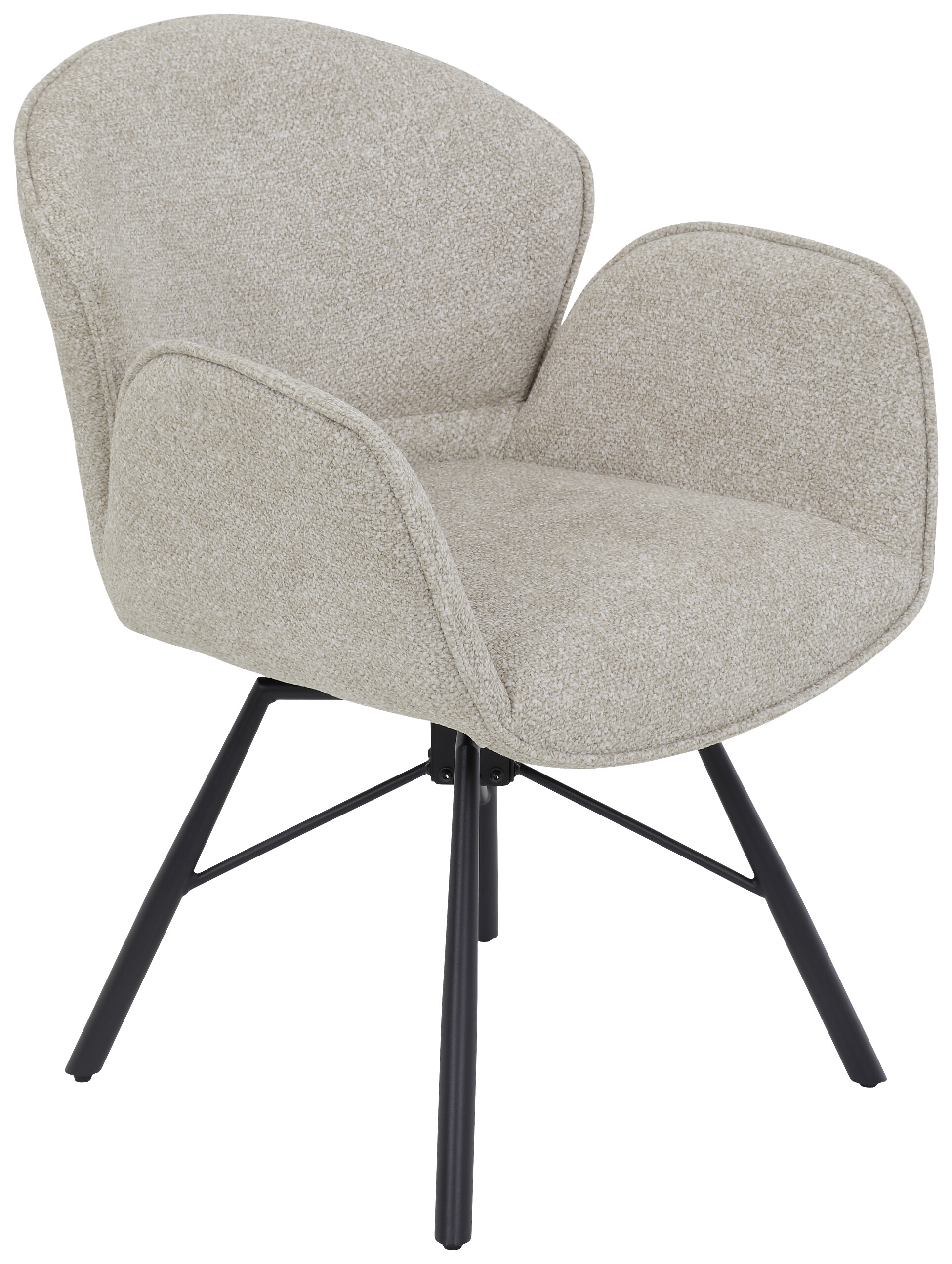 Sessel Bristol, 2er-Set beige Metall Microfaser B/H/T: ca. 62x83x66 cm