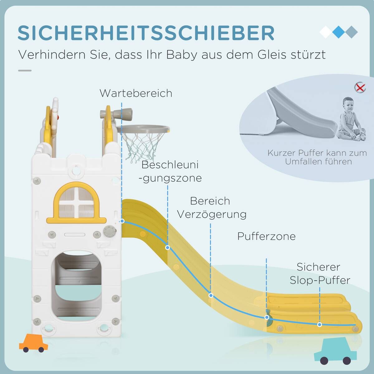AIYAPLAY Kinderrutsche gelb B/H/L: ca. 177x99x178 cm