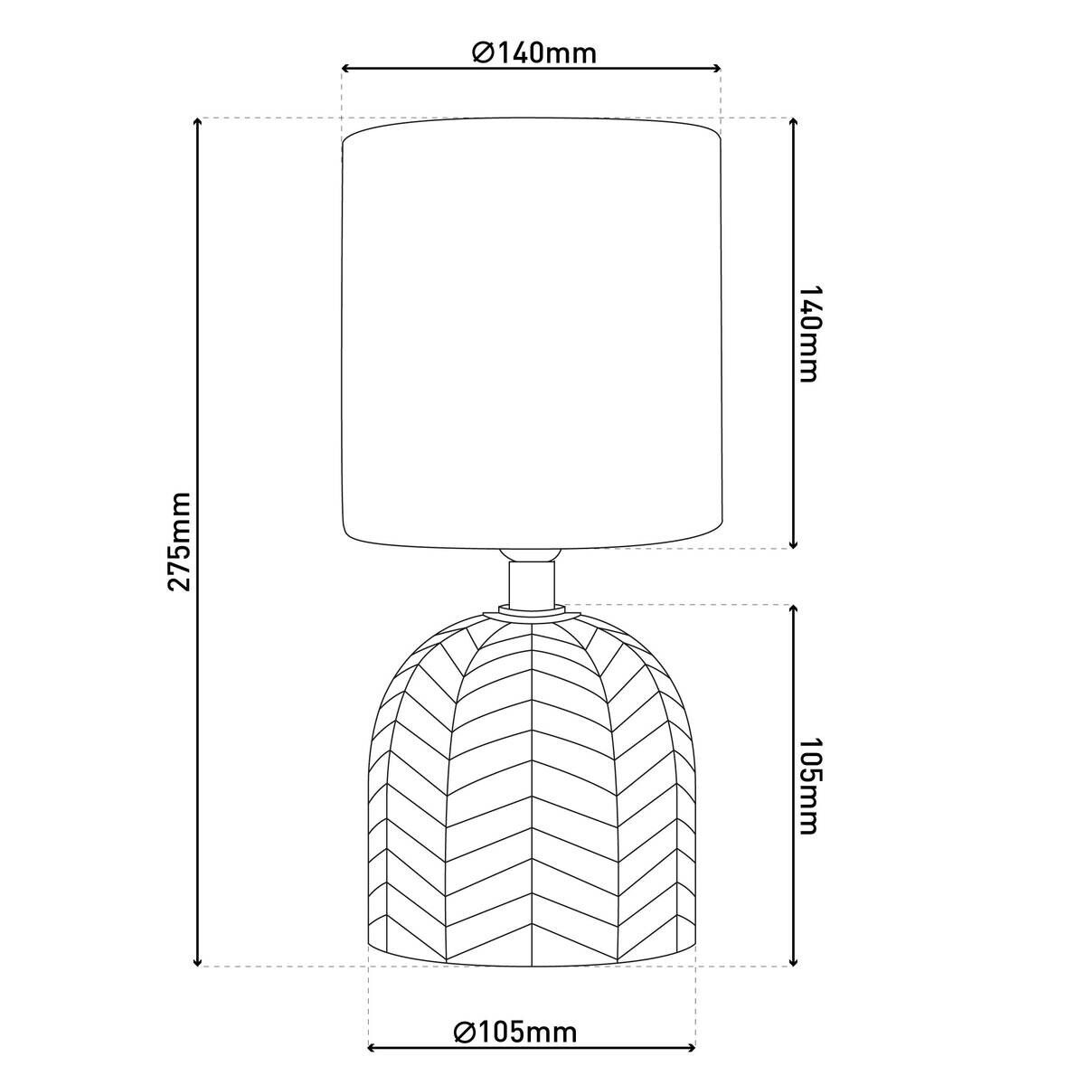 Näve Leuchten Tischleuchte FOLIO NV3189323 weiß grau Keramik Leinen H/D: ca. 27,5x14 cm E14 1 Brennstellen