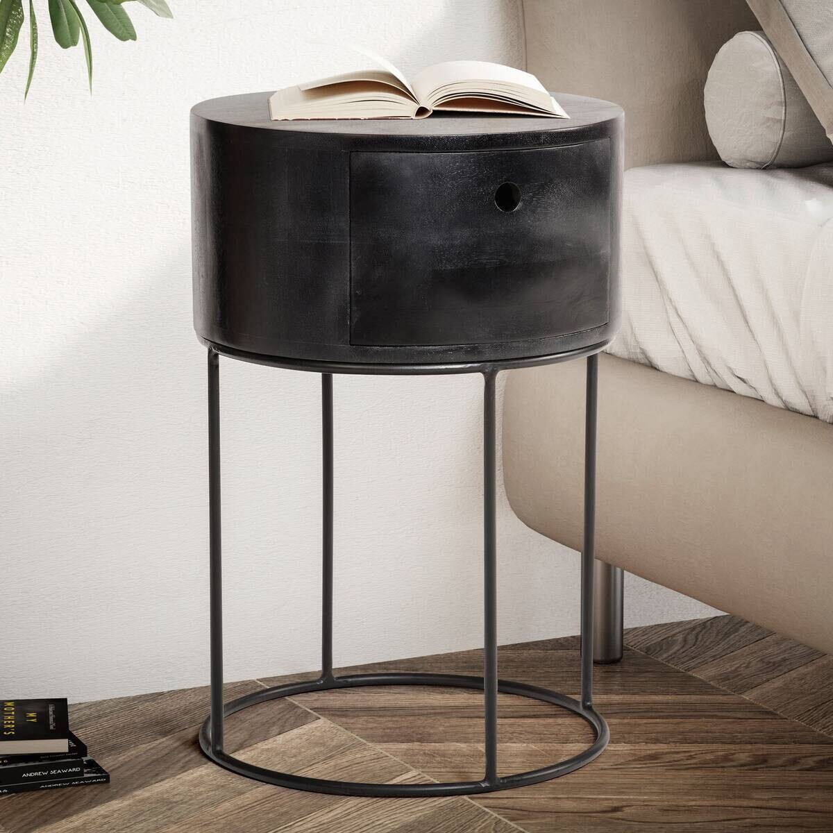 Nachtkonsole schwarz B/H/T: ca. 40x60x40 cm