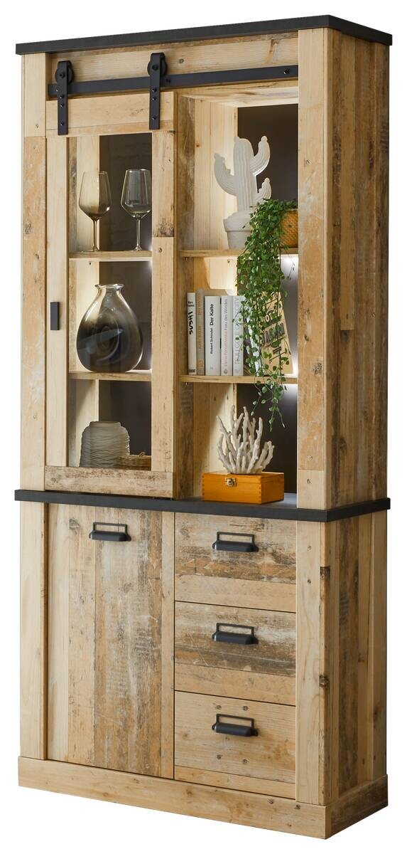 Standvitrine Sherwood B/H/T: ca. 92x200x37 cm