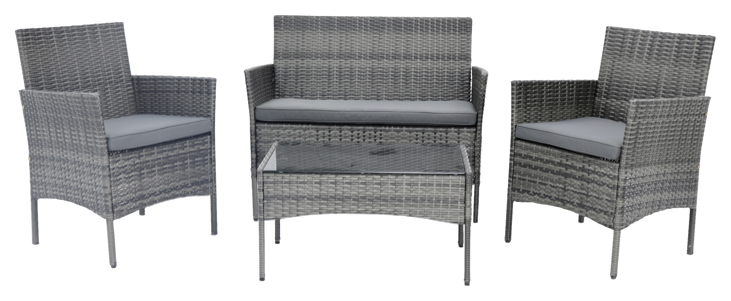 POCOline Gartensitzgruppe Valencia grau Polyrattangeflecht